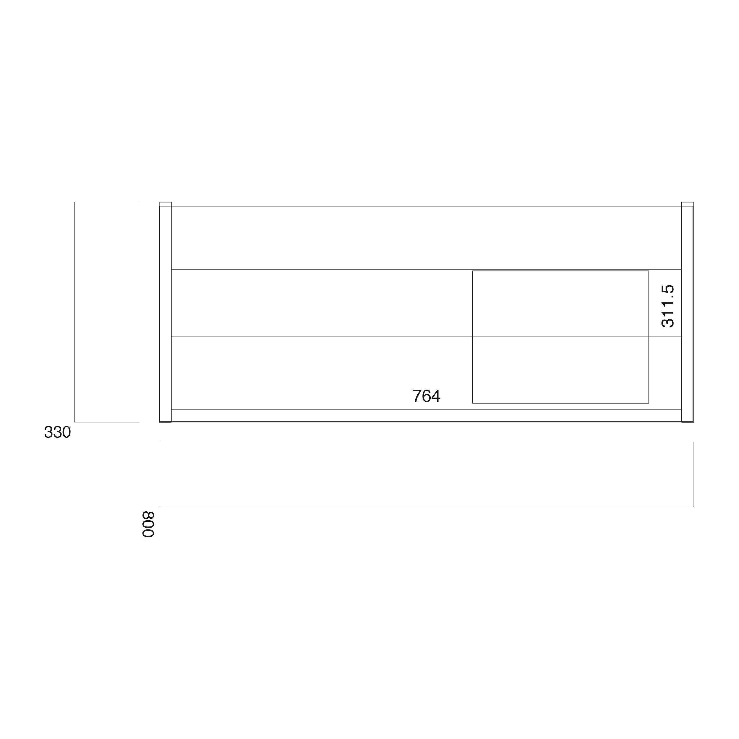 Scudo Muro wall hung vanity unit in gloss white MDF, 800mm wide with contemporary design