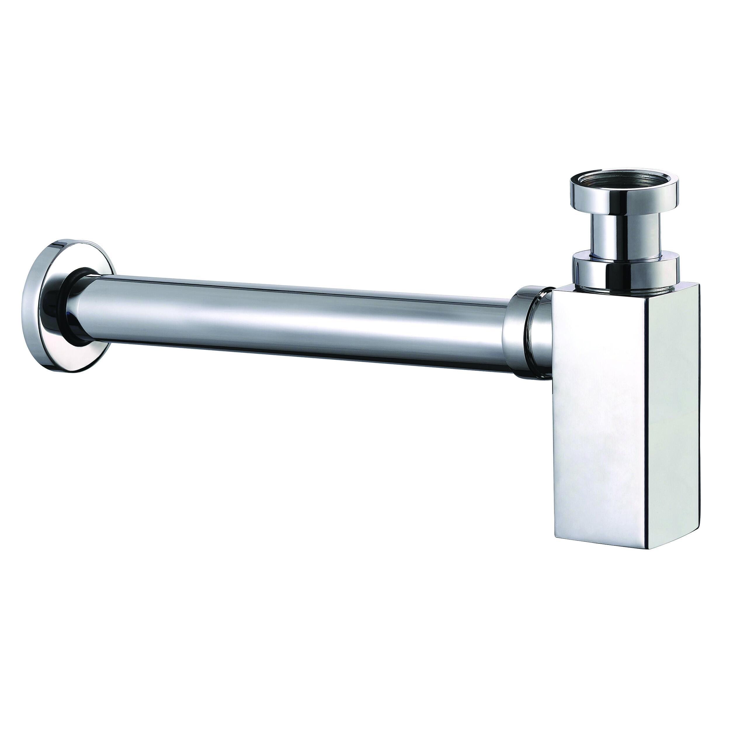 Scudo Square Bottle Trap in polished chrome finish