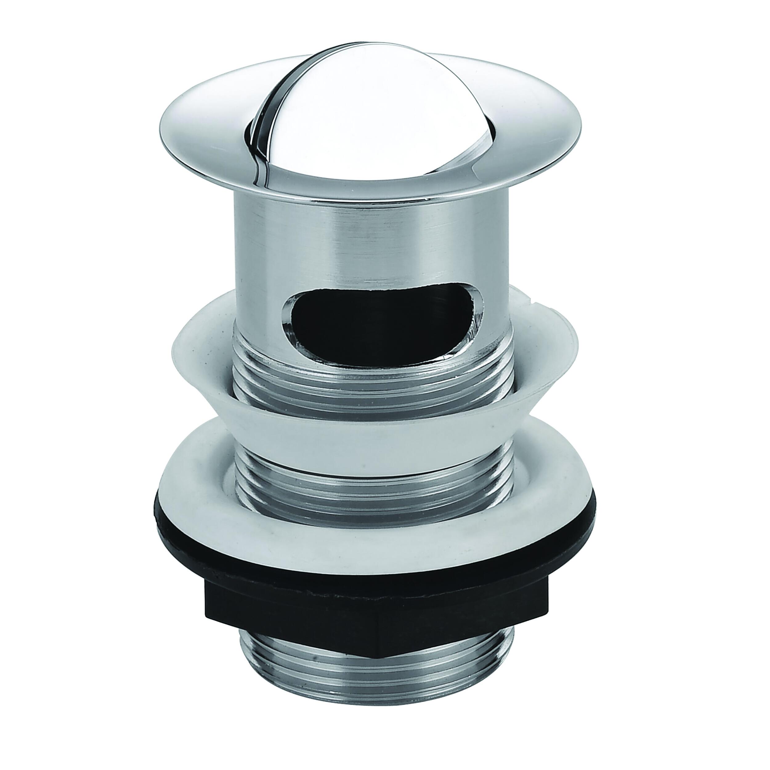 Scudo Swivel Top Slotted Basin Waste in chrome, made from brass, with a slotted design for basin overflow
