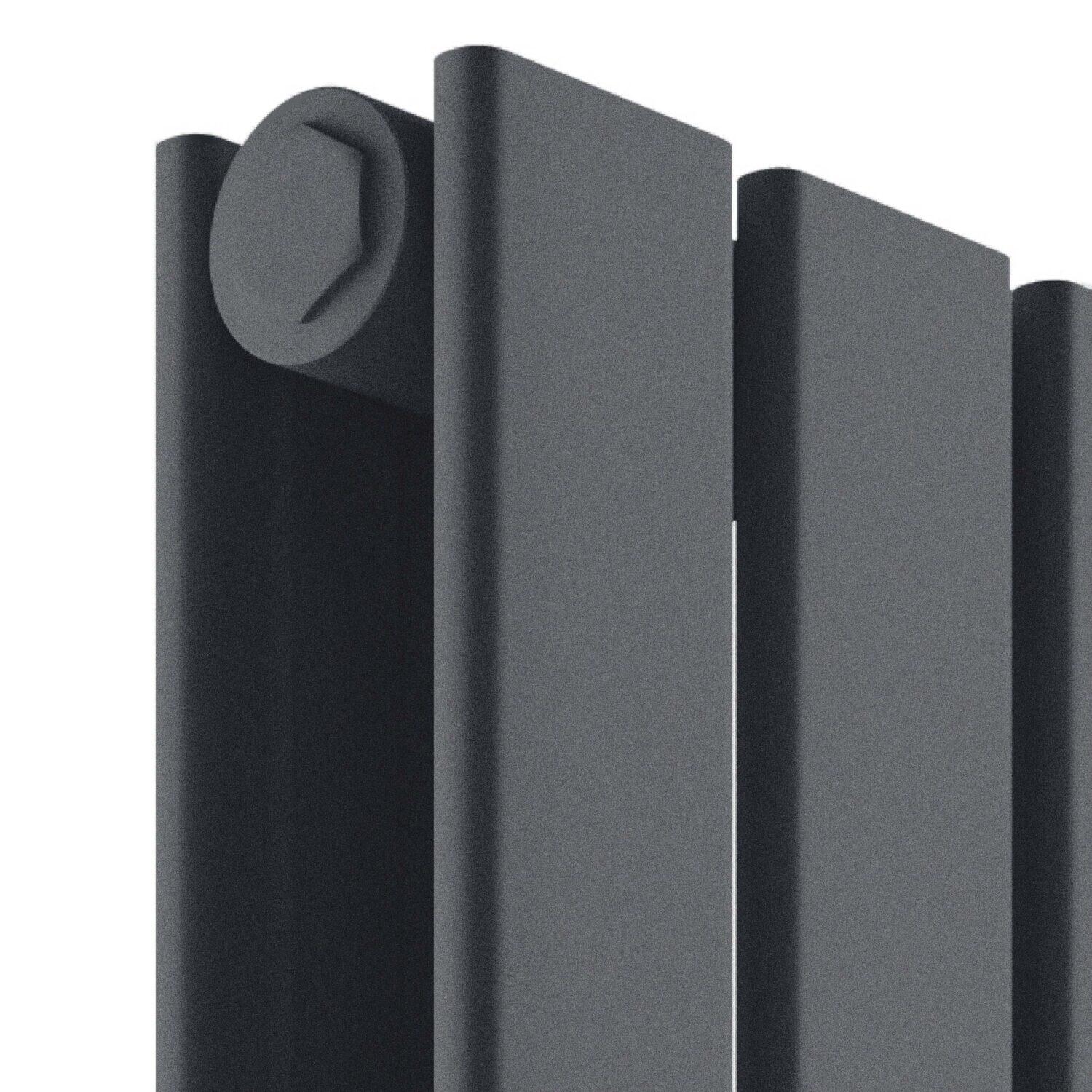 Scudo Bravo designer radiator in anthracite finish, double panel, 1800mm height x 340mm width
