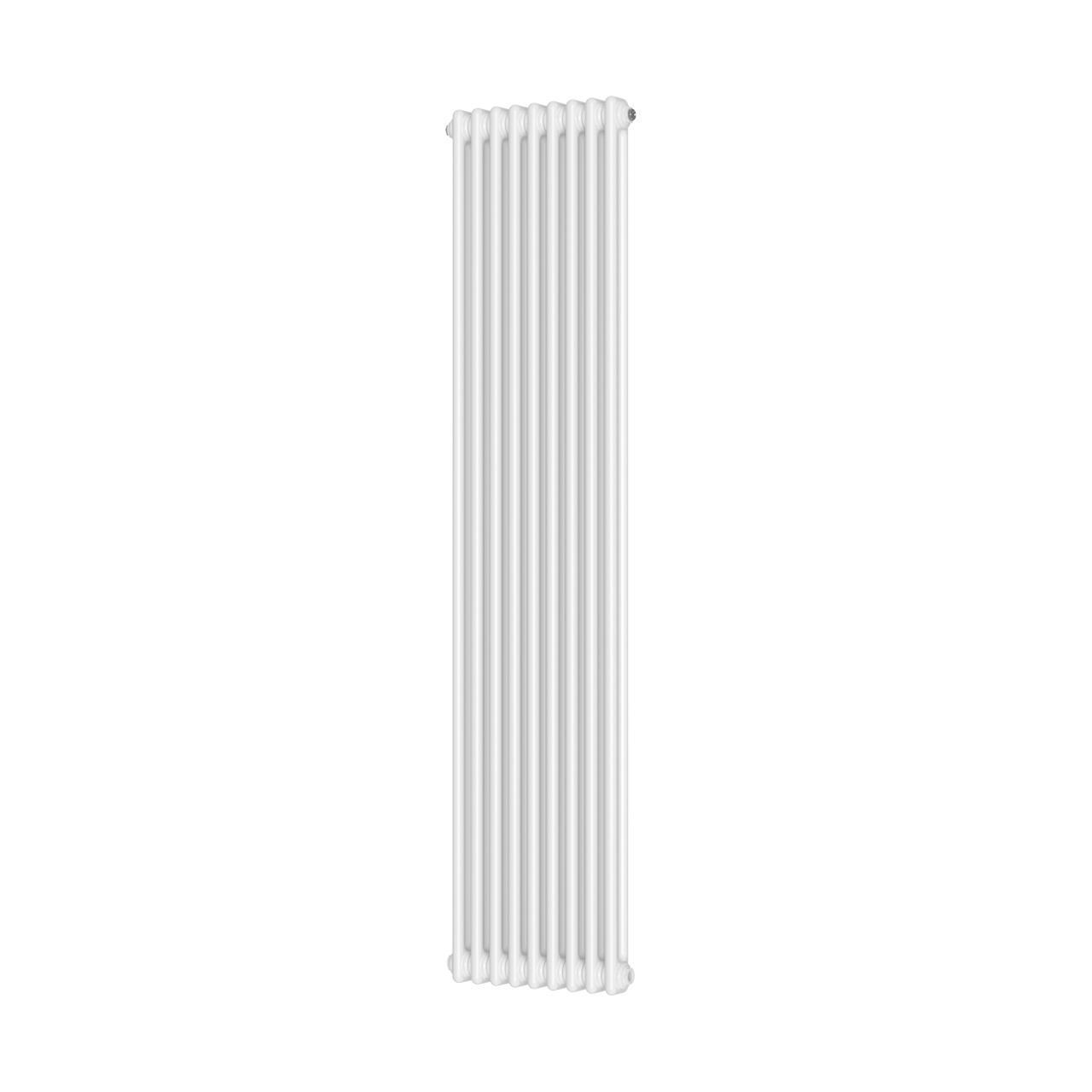 Scudo Column white vertical radiator, 2 column design, 1500mm height x 425mm width, 9 sections