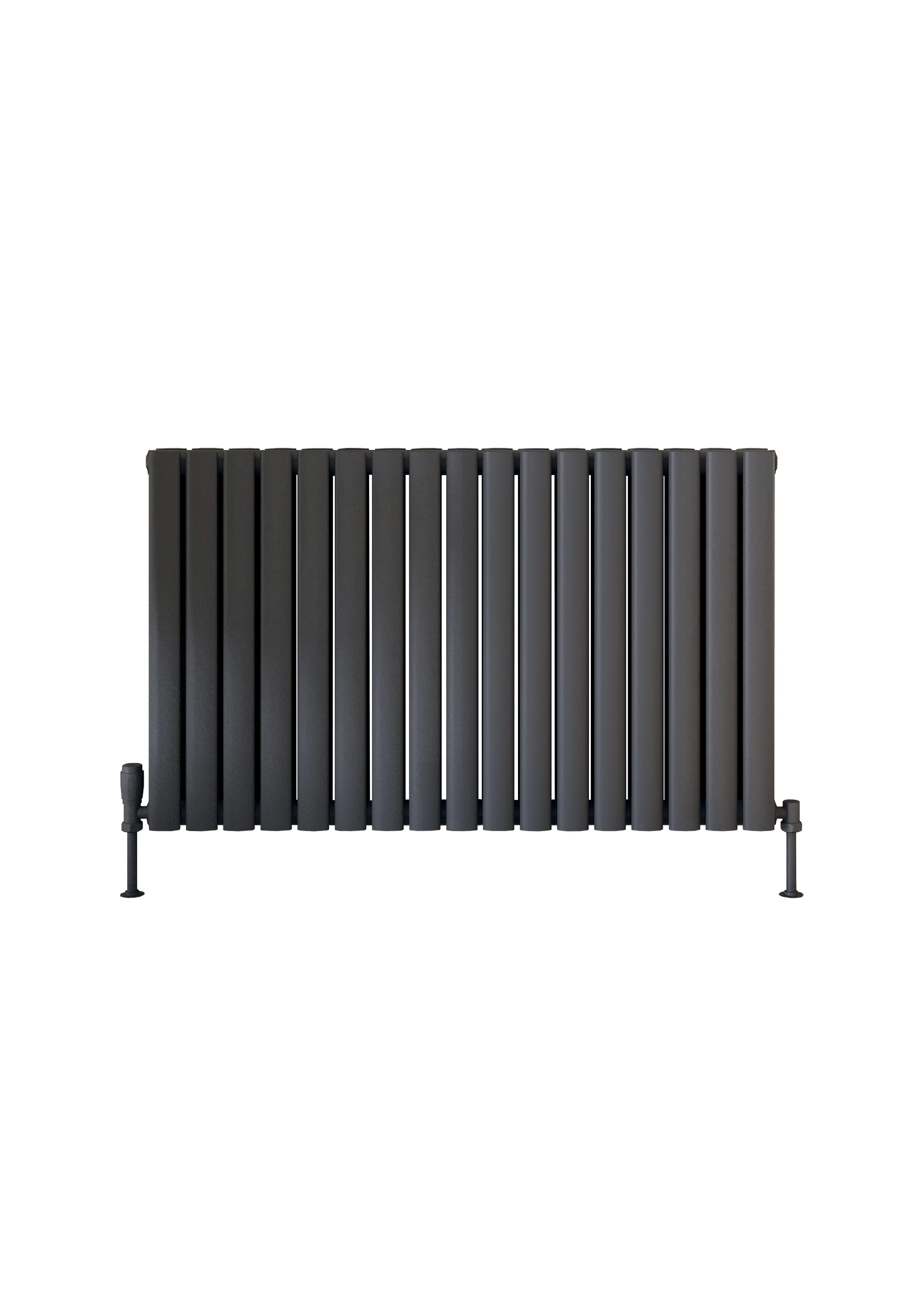 Scudo Apex white designer radiator, double panel, 600mm x 767mm dimensions