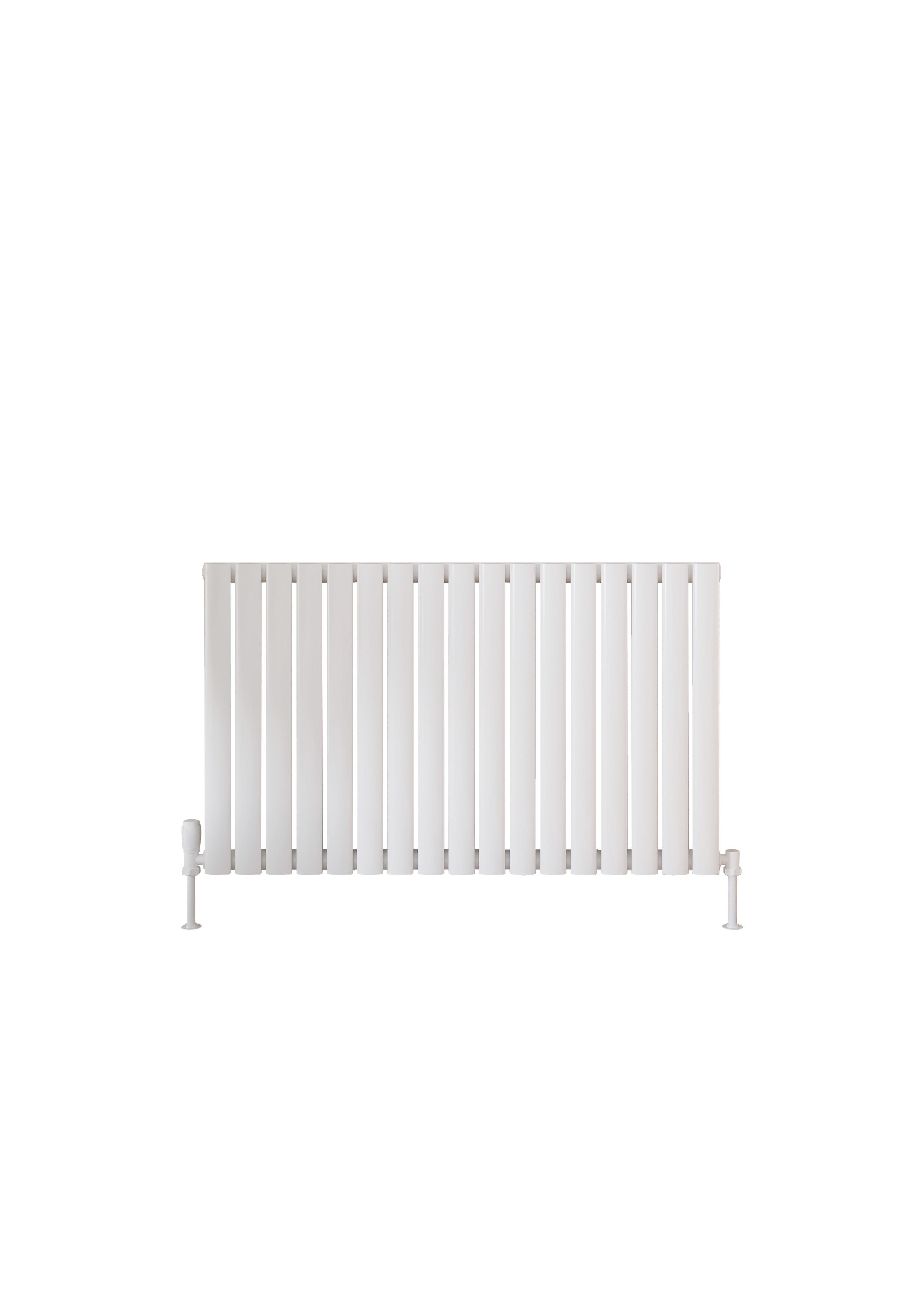 Scudo Apex white designer radiator, single panel, 600mm height x 944mm width
