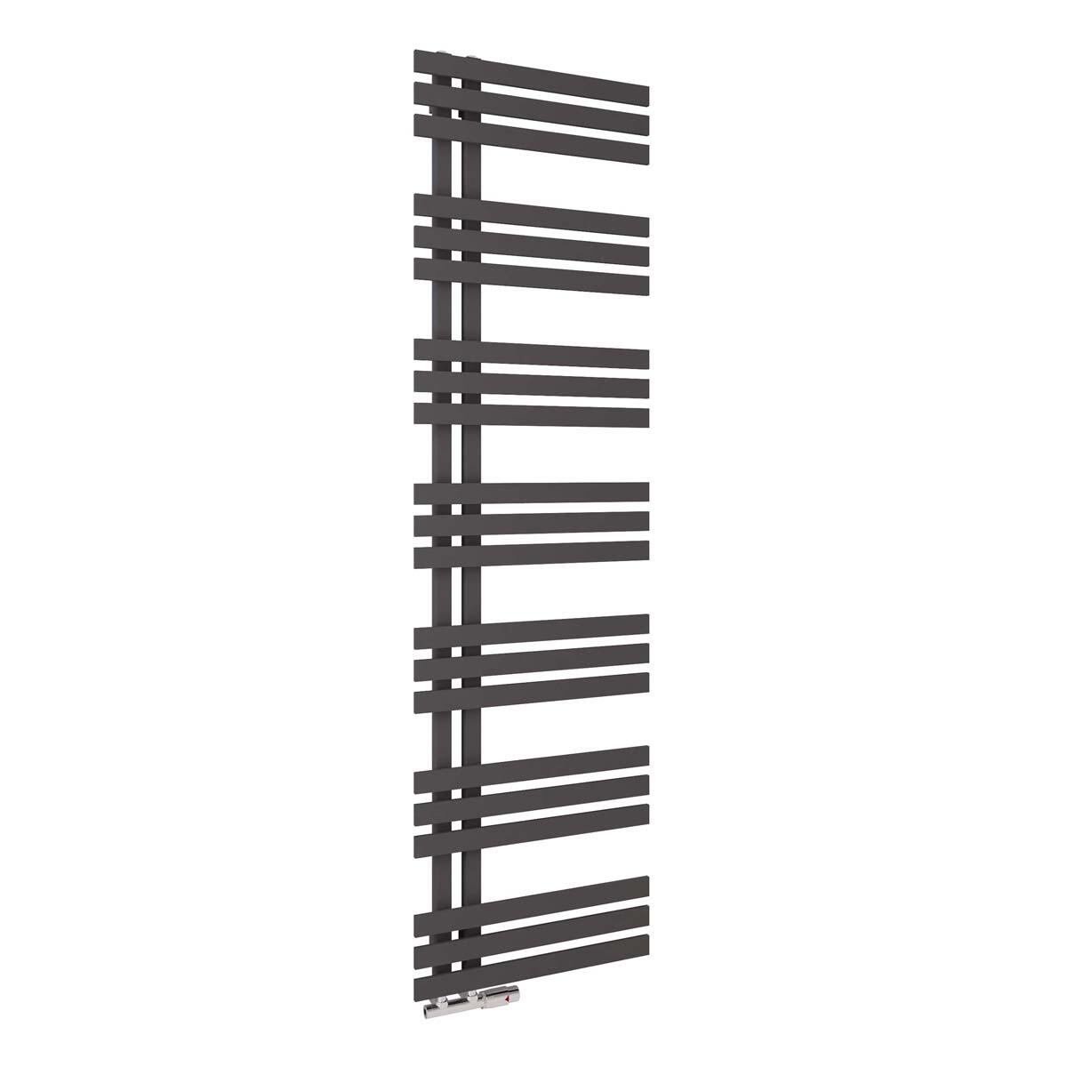 Scudo Elizabeth anthracite steel towel warmer, vertical design, 1800mm high by 500mm wide