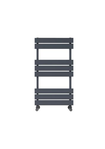 Scudo Life anthracite heated towel rail, 800mm x 450mm, vertical ladder design, low carbon steel construction