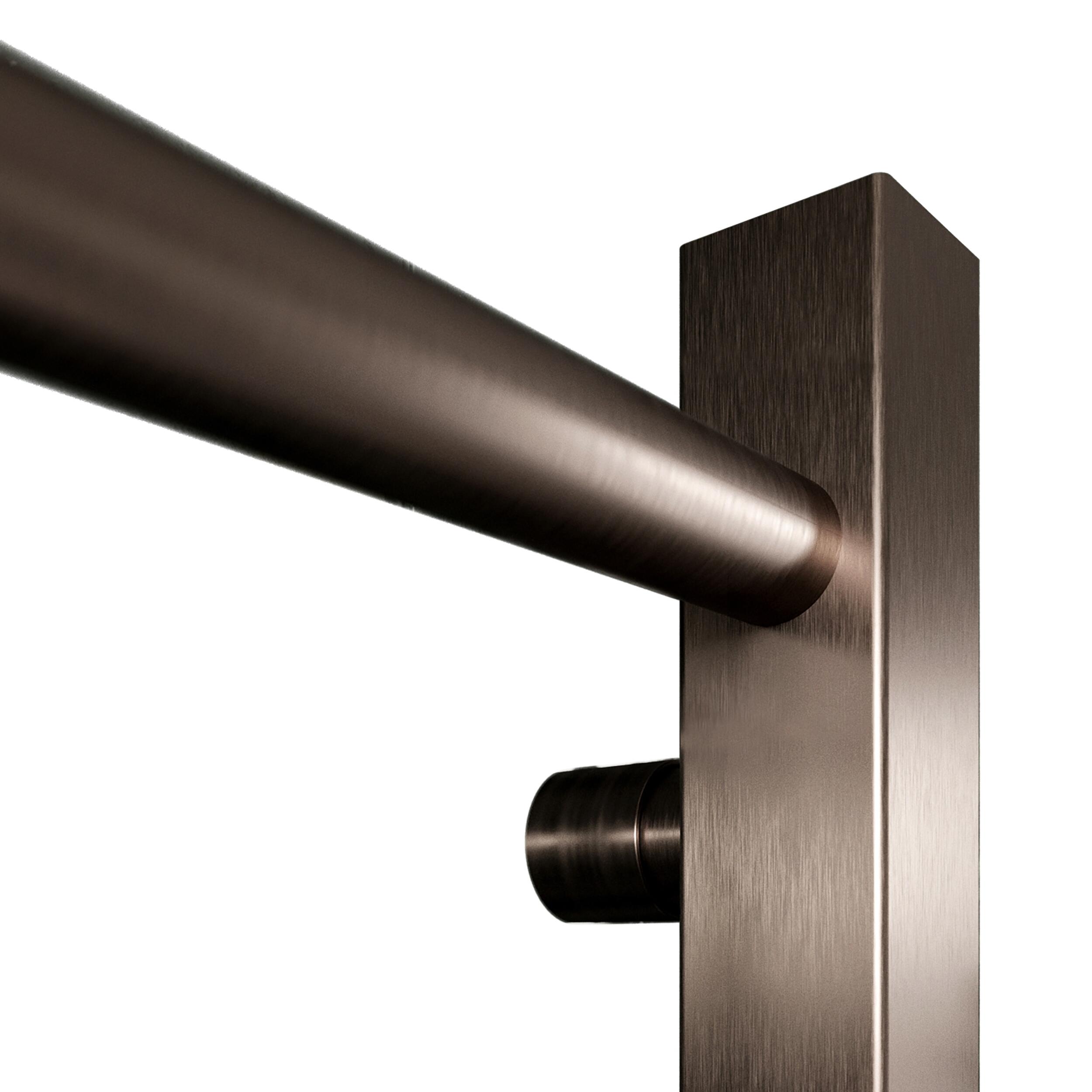 Scudo Vibe brushed brass steel towel rail, 800mm height, 500mm width