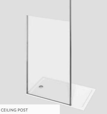 Scudo Ceiling Post Black shower door with fixing operation