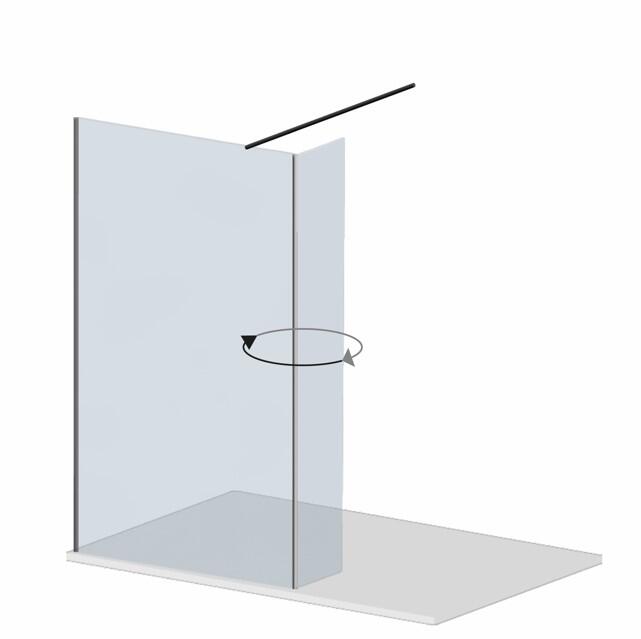 Scudo Swivel Panel clear glass shower panel 1950mm height