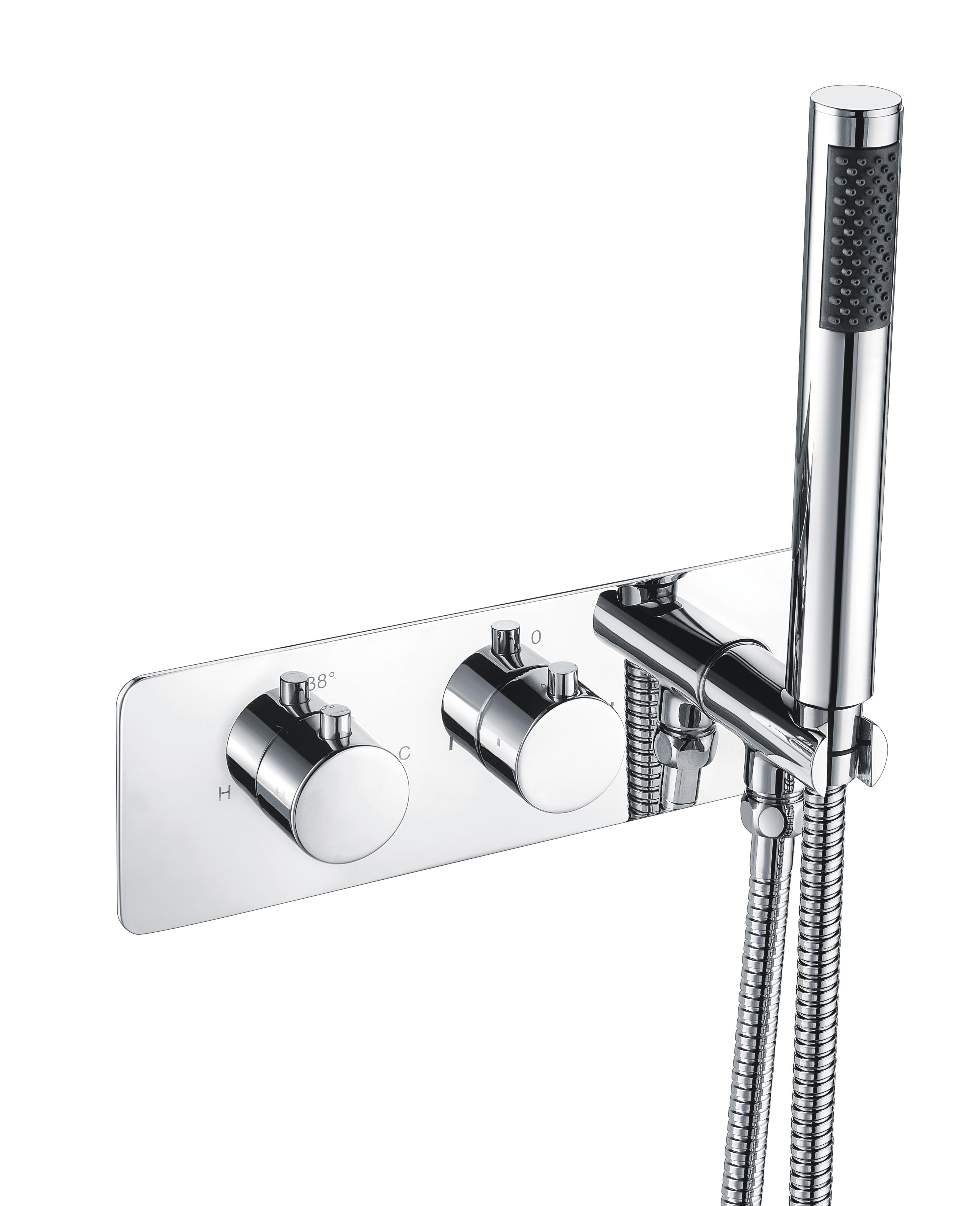 Scudo Square Concealed Shower Valve with Diverter, Brass and Chrome finish