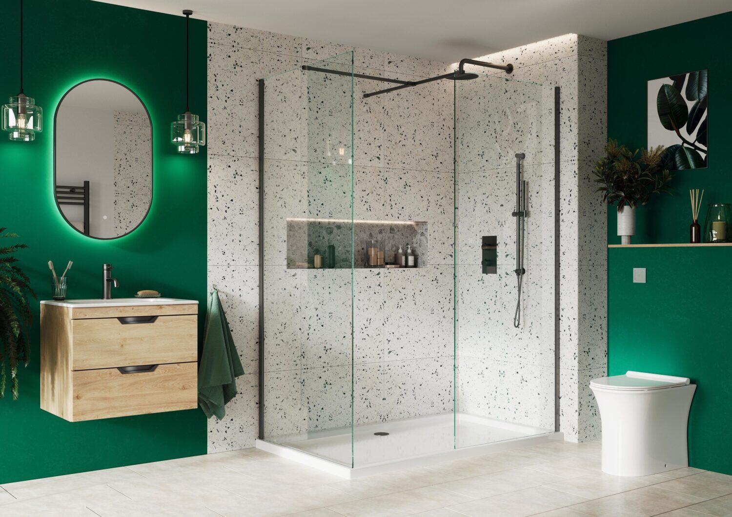 Scudo S8 wetroom joining piece in gunmetal aluminium