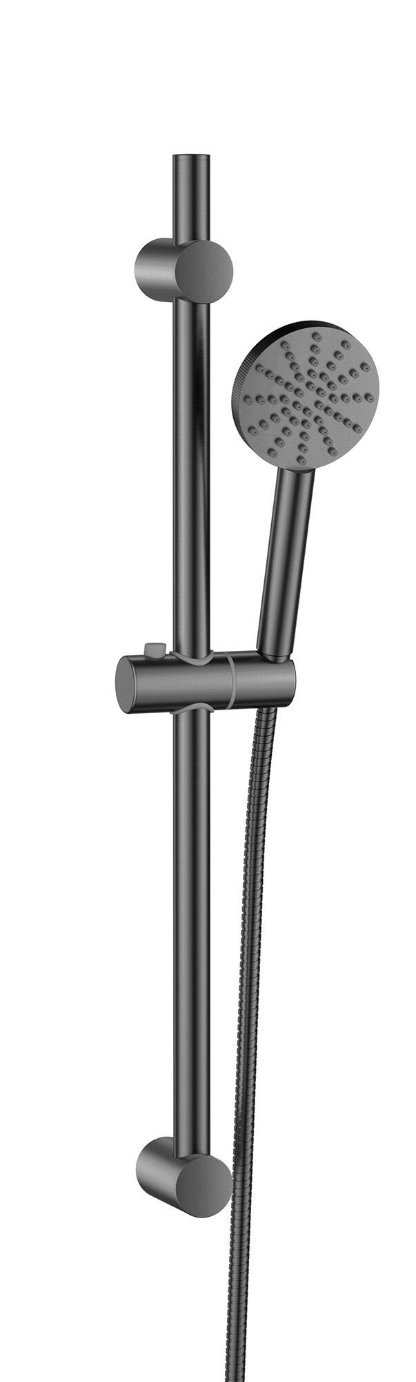 Scudo Gun Metal wall mounted shower riser rail, stainless steel
