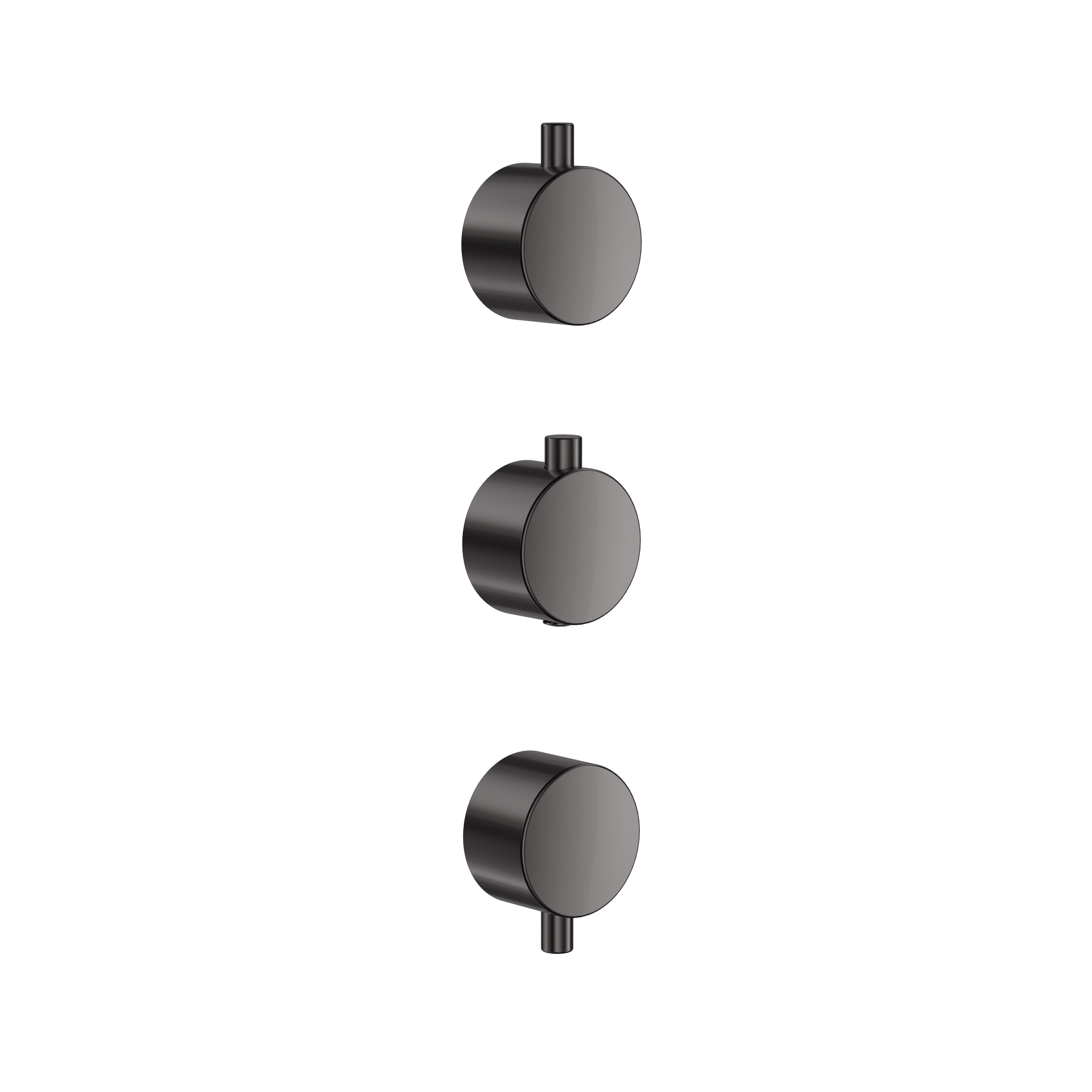 Scudo Colour by Scudo concealed plain shower handles, 3 pack, Gun Metal Stainless Steel
