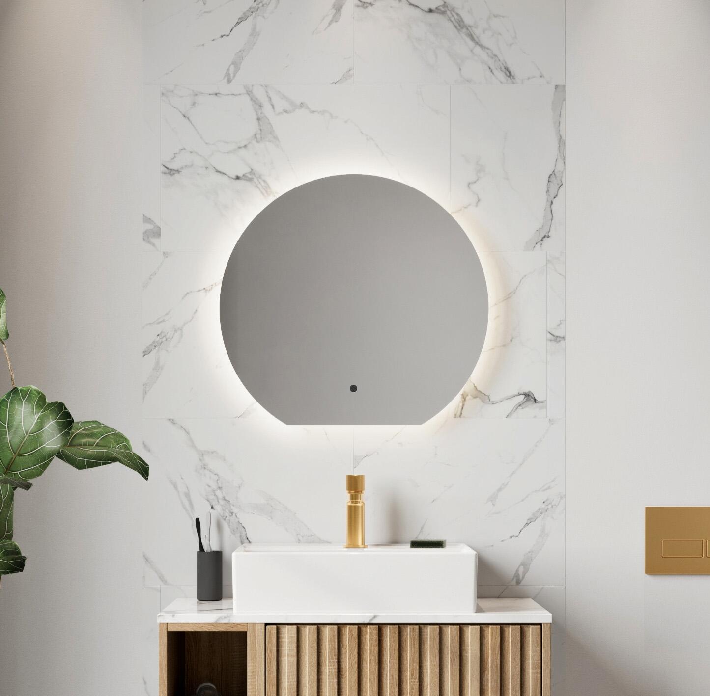 Scudo Alba LED mirror, rectangular, 800mm x 746mm