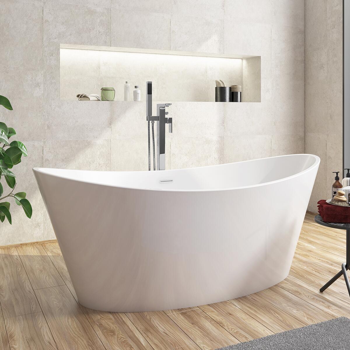Scudo Arruba freestanding oval bath, 1700x800mm, 5mm Acrylic White
