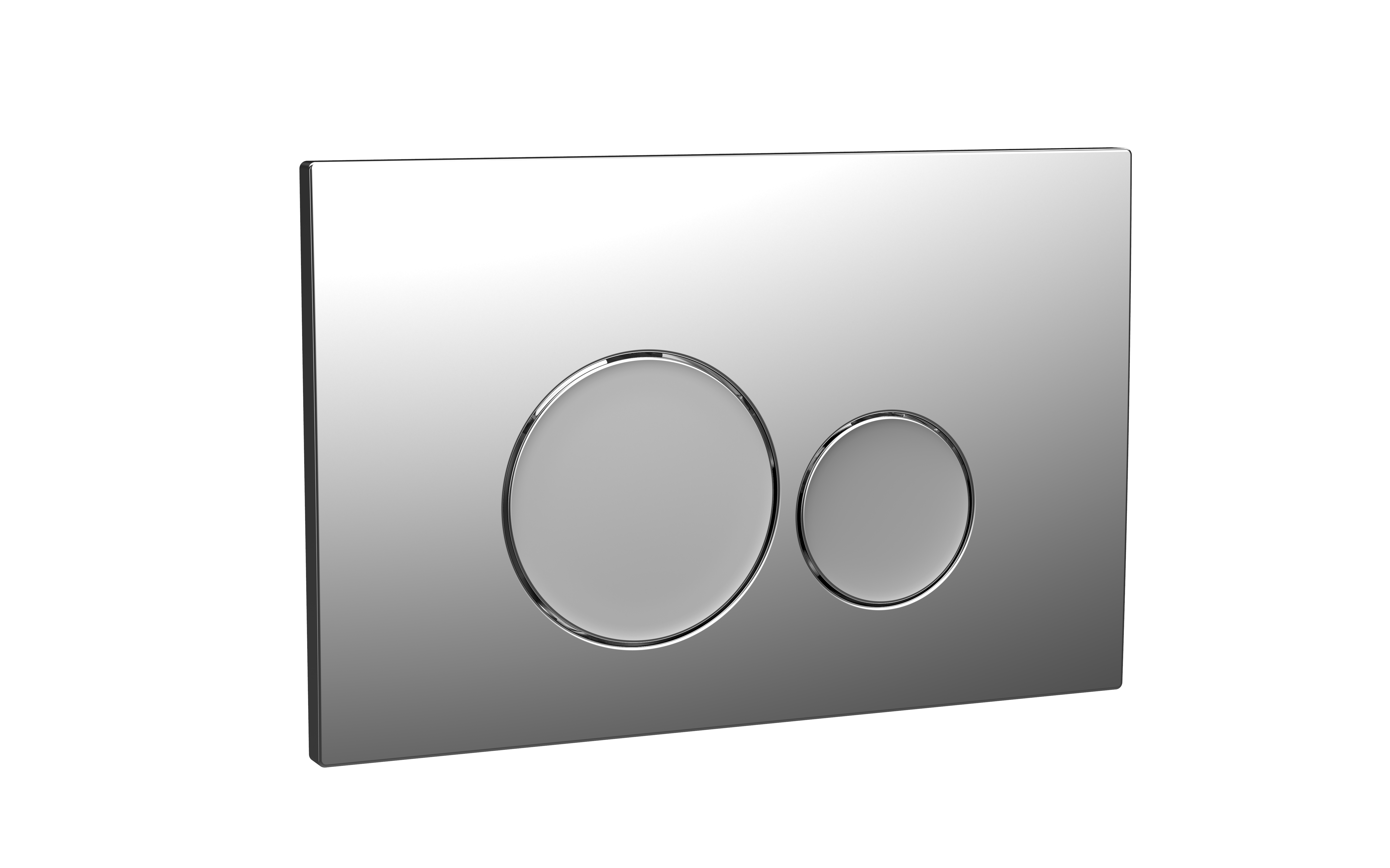 Scudo Round dual flush button in chrome, made from ABS material