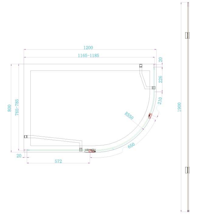 Scudo Dawn Athena 1200x800mm hinged offset quadrant shower enclosure with 6mm clear glass and chrome frame