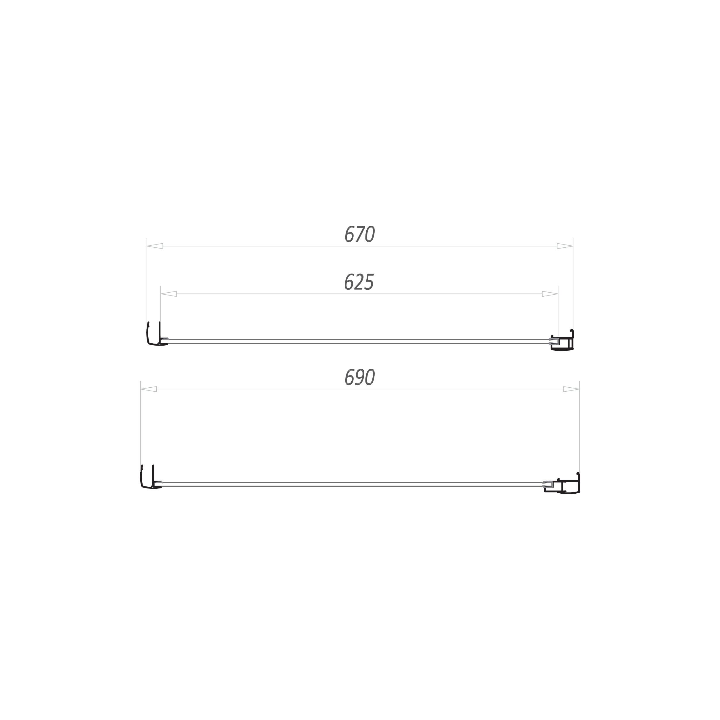 Scudo S6 6mm clear glass shower side panel with brushed brass frame, 1900mm height, 690mm width