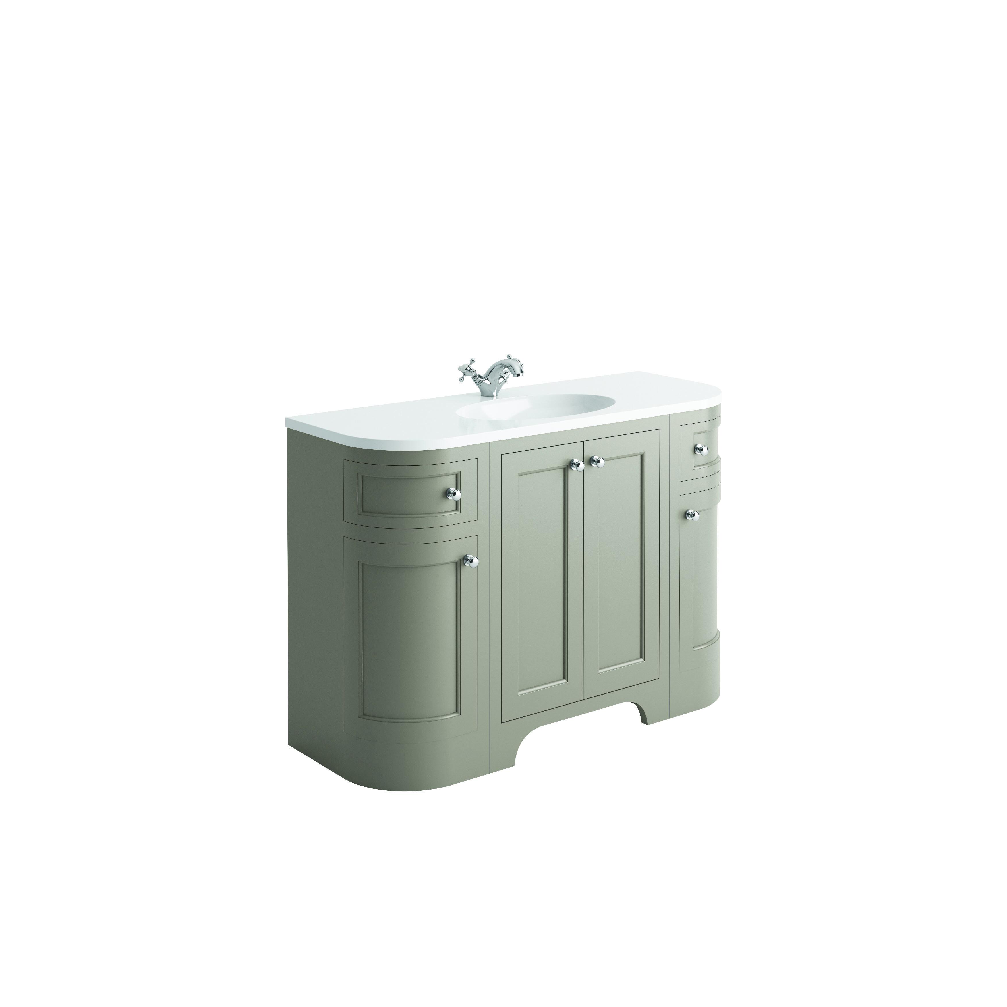 Scudo Brunswick 300mm left hand return unit, dovetail grey, curved, traditional floorstanding