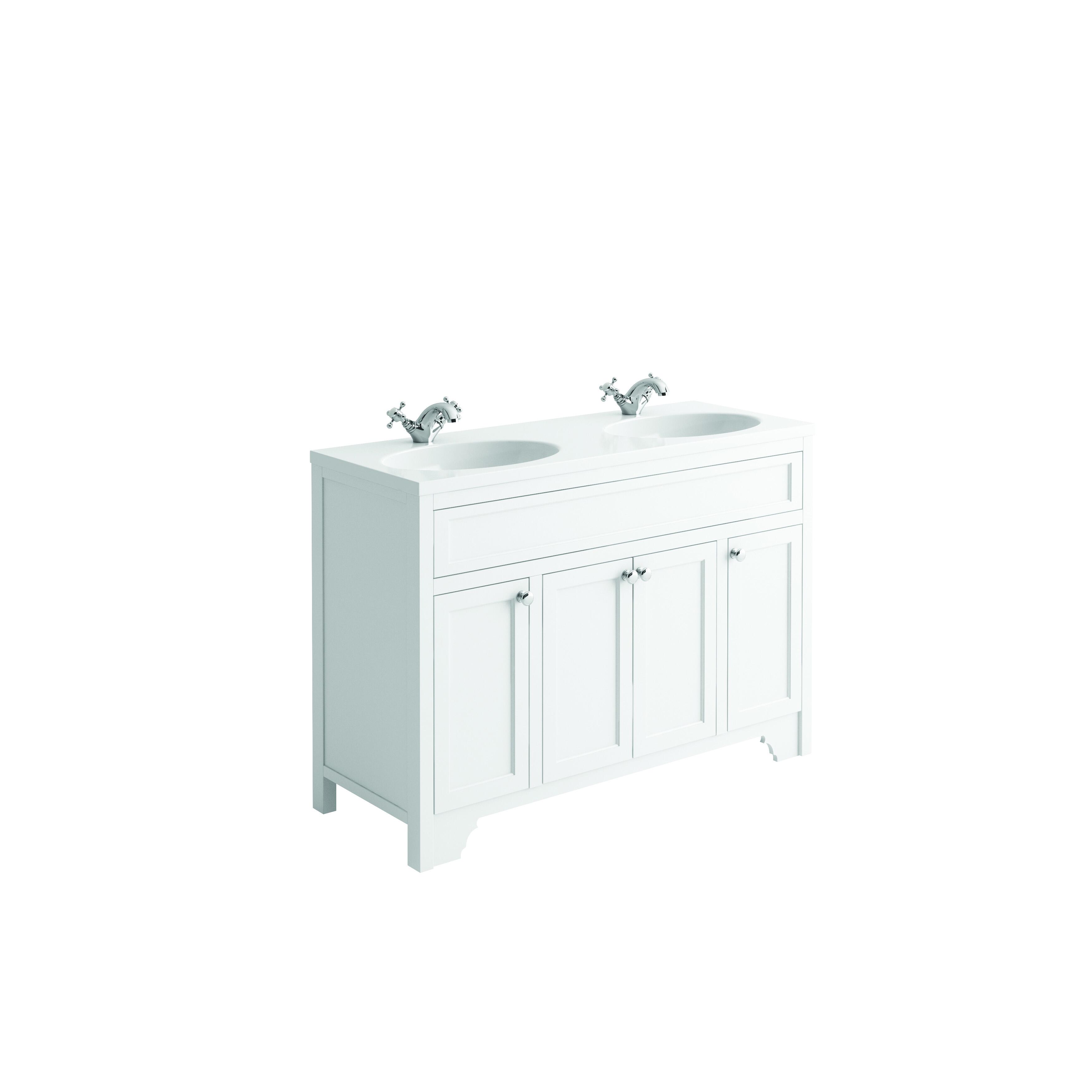 Scudo Duchy 1200mm floorstanding vanity unit in Arctic White, traditional style
