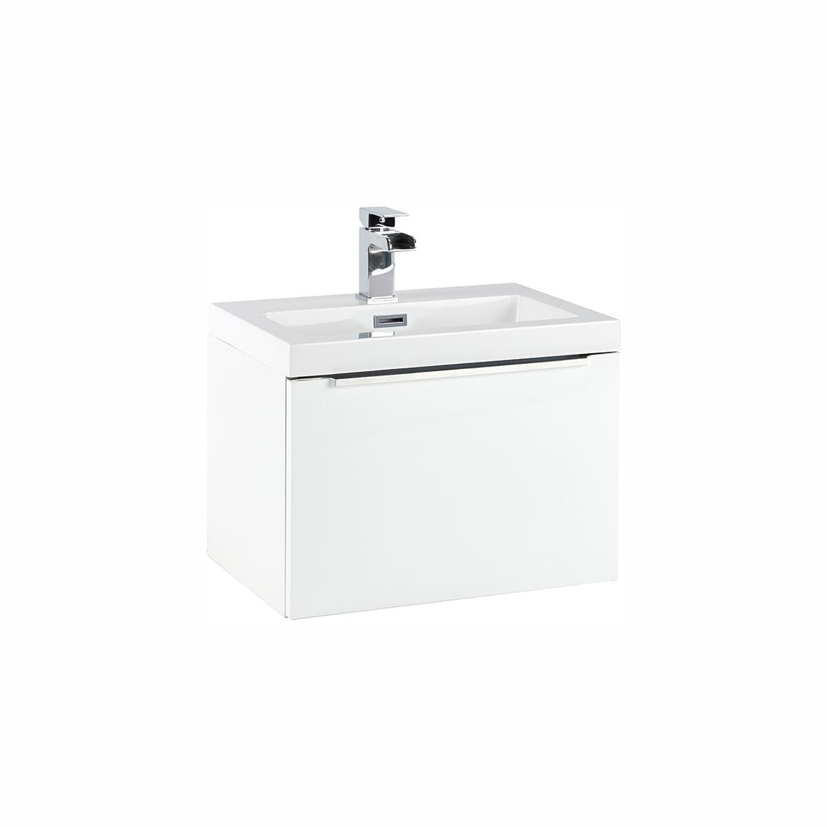 Scudo Muro wall hung vanity unit in gloss white, 500mm wide, contemporary design