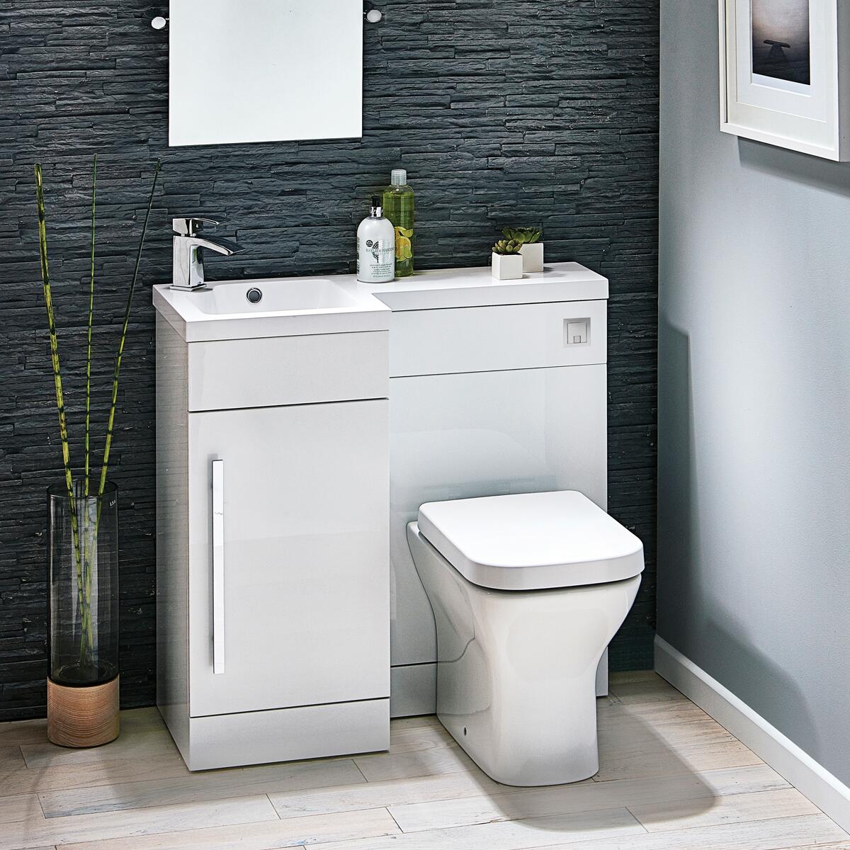 Scudo Lili floorstanding WC unit, gloss white MDF, 500mm wide