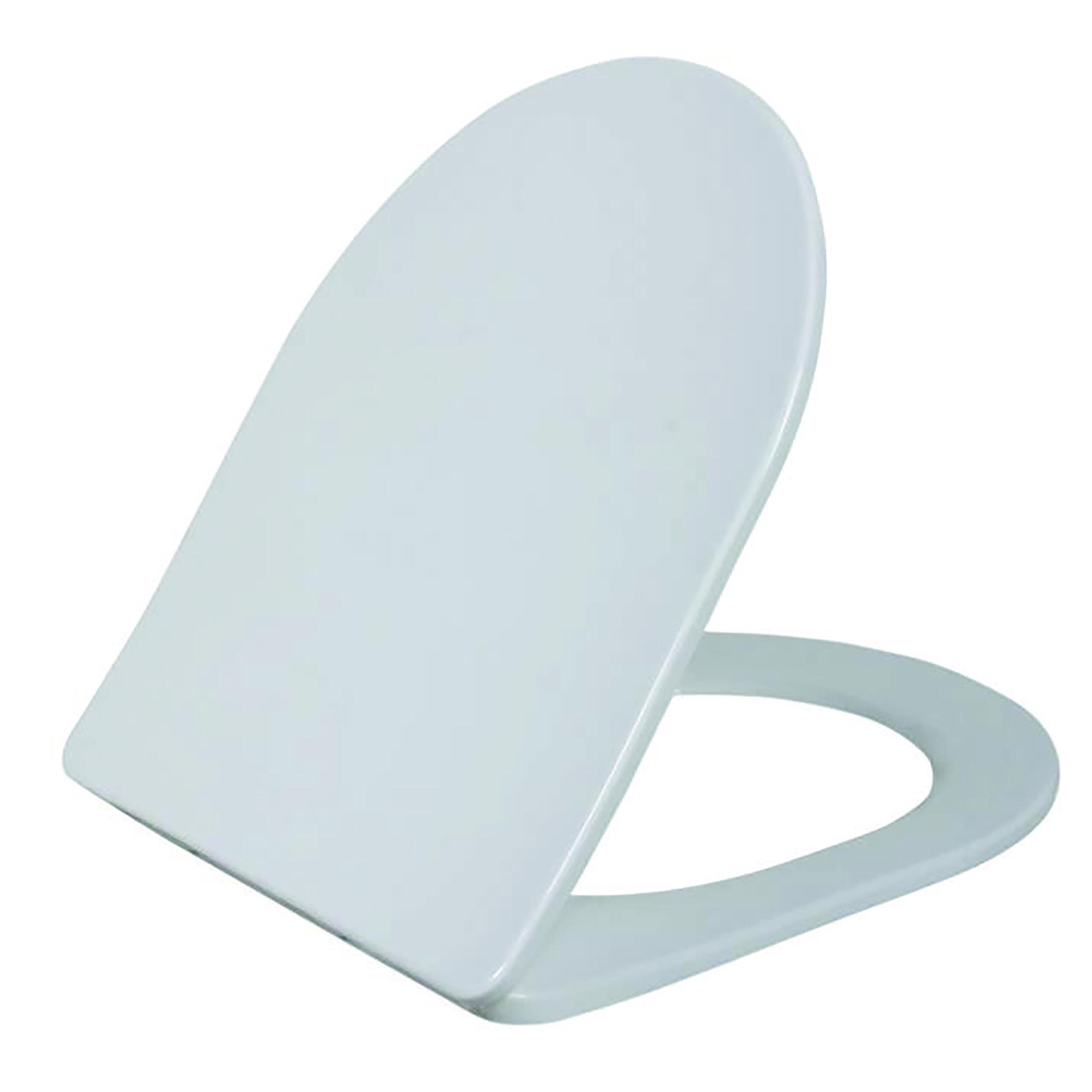 Scudo Middleton white D-shaped toilet seat with soft close hinges