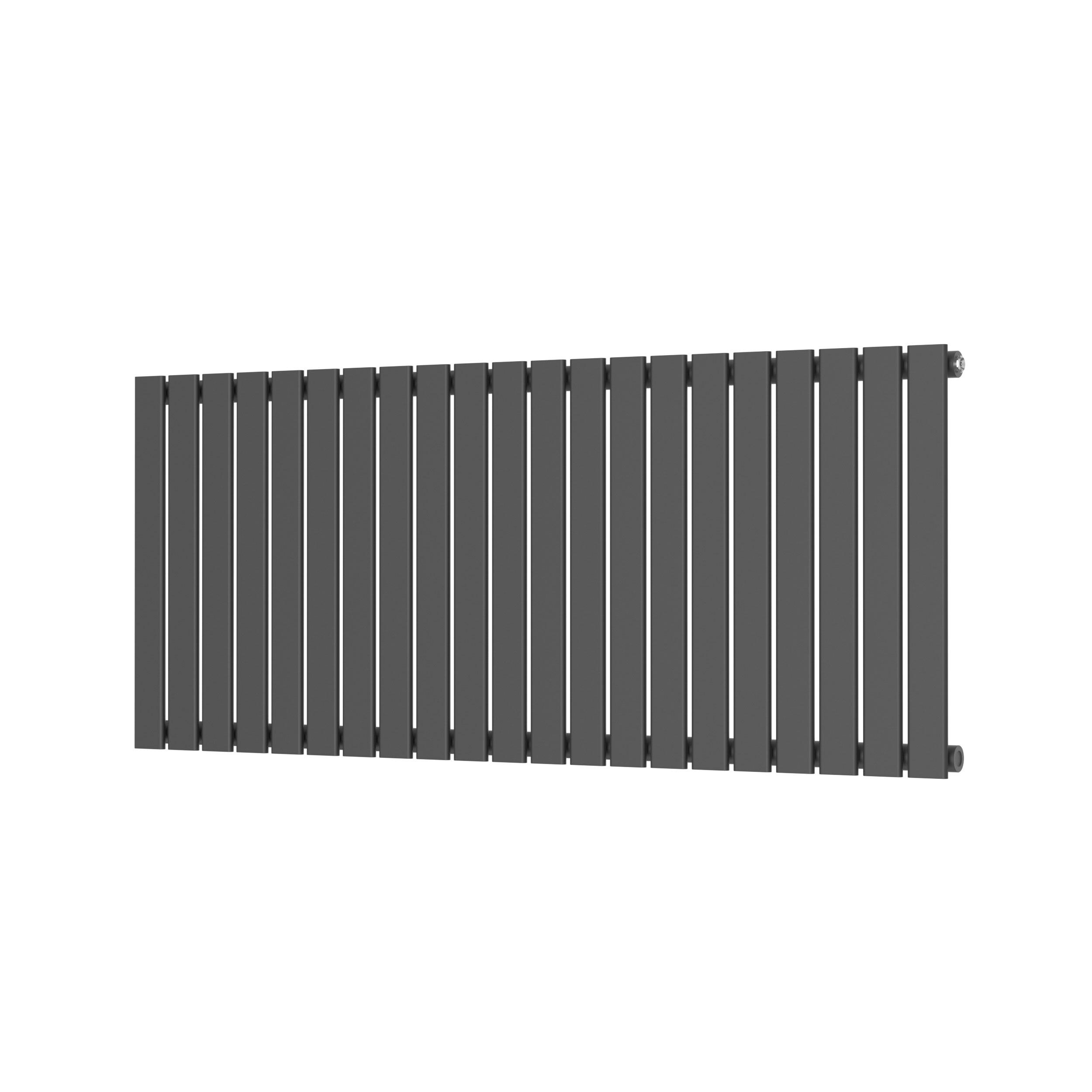Scudo Bravo anthracite designer radiator, single panel, 600mm height x 1430mm width
