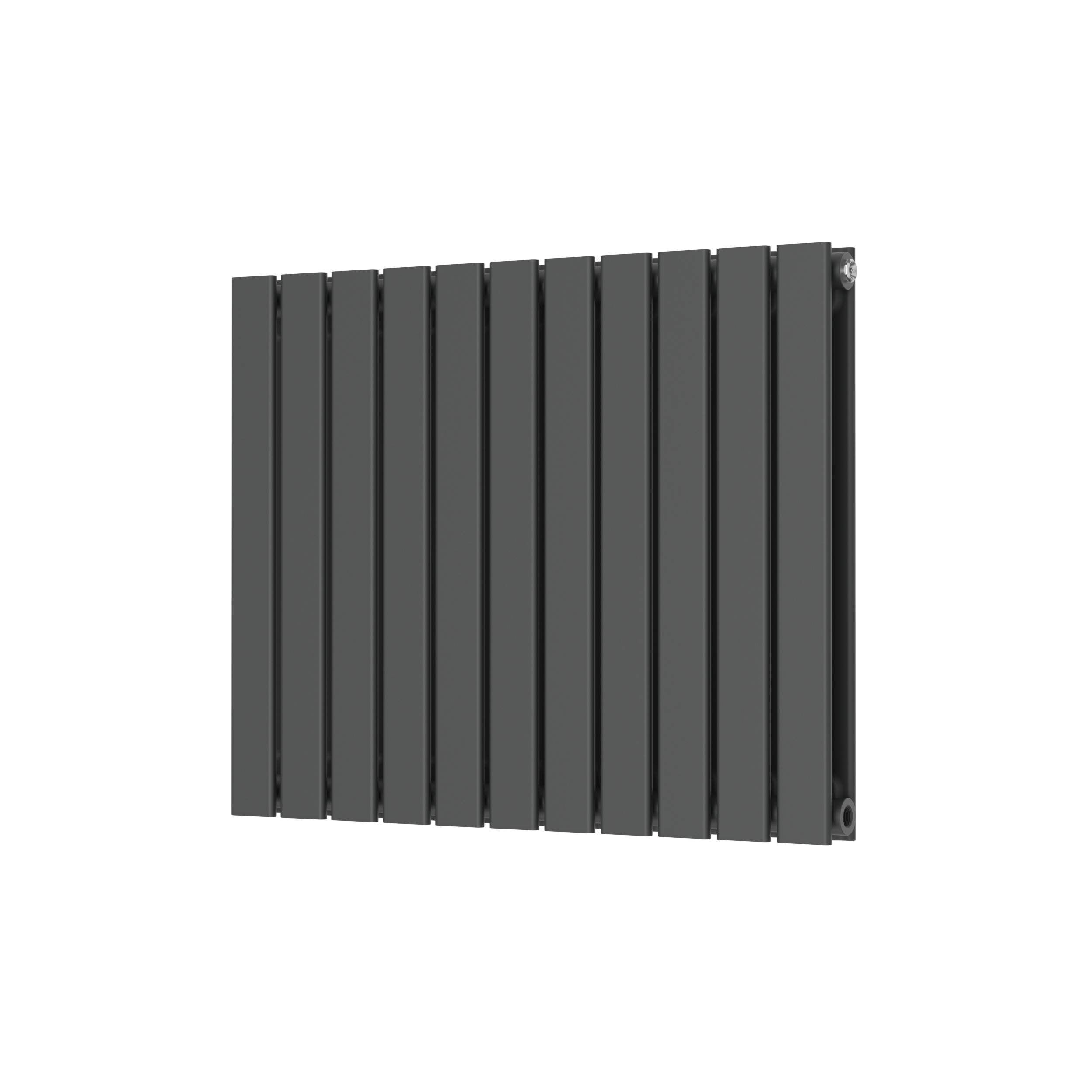 Scudo Bravo anthracite designer radiator, double panel, 600mm x 750mm rectangular