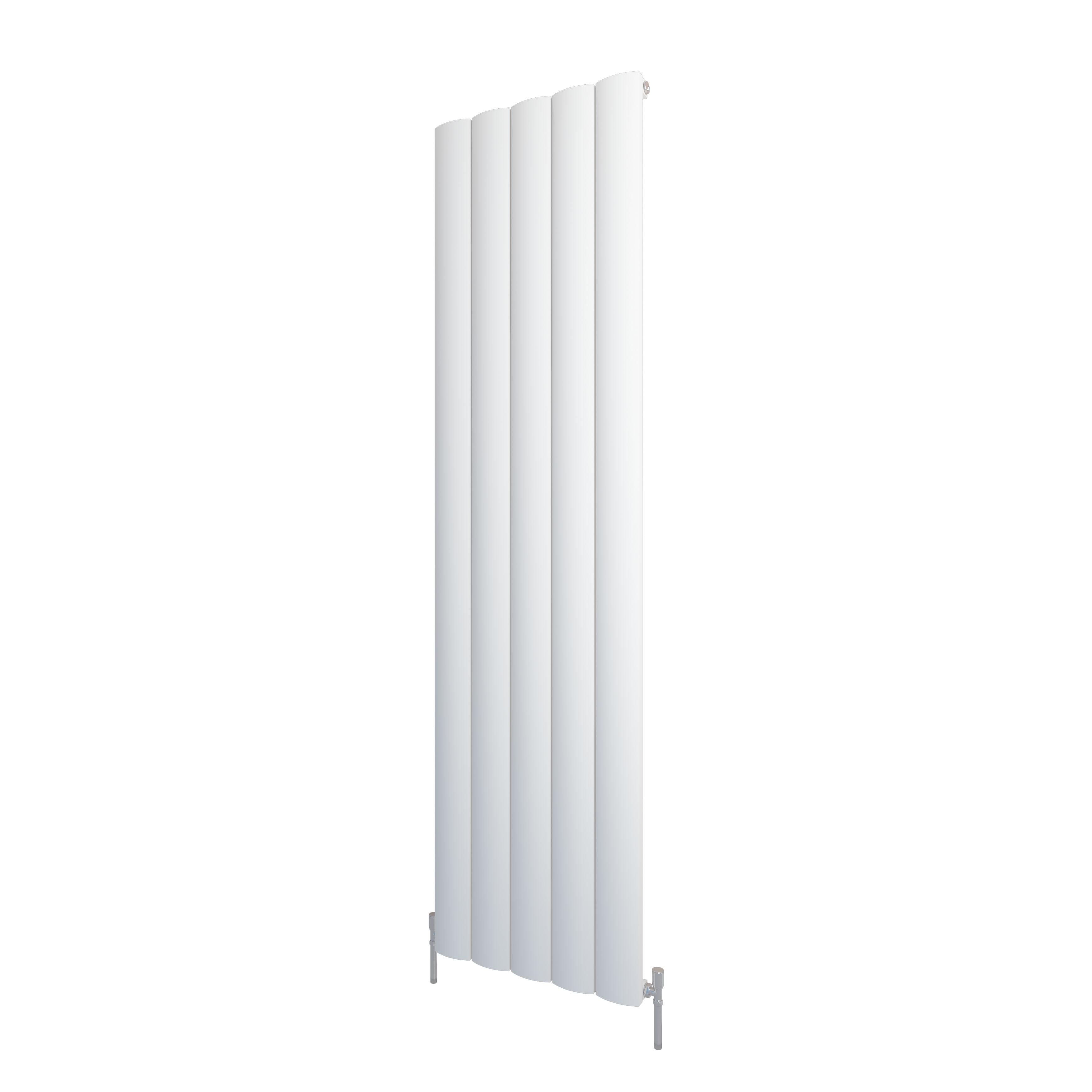 Scudo Korali white aluminum vertical towel warmer, 1800mm height, 470mm width