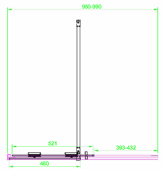 Scudo Momentum 8mm clear glass sliding wetroom shower door, 1000mm x 2000mm