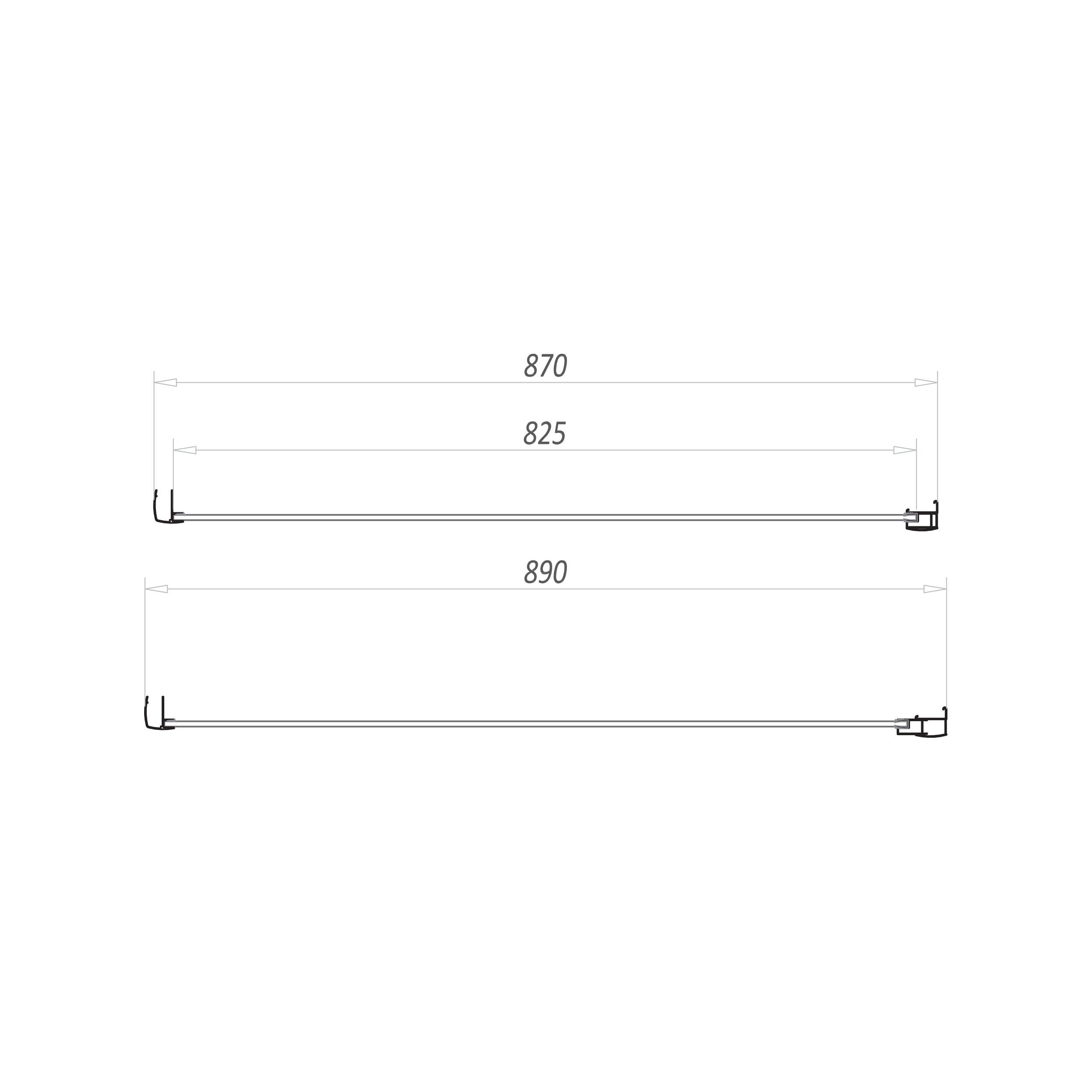 Scudo S6 900mm black framed clear glass shower side panel, 1850mm height