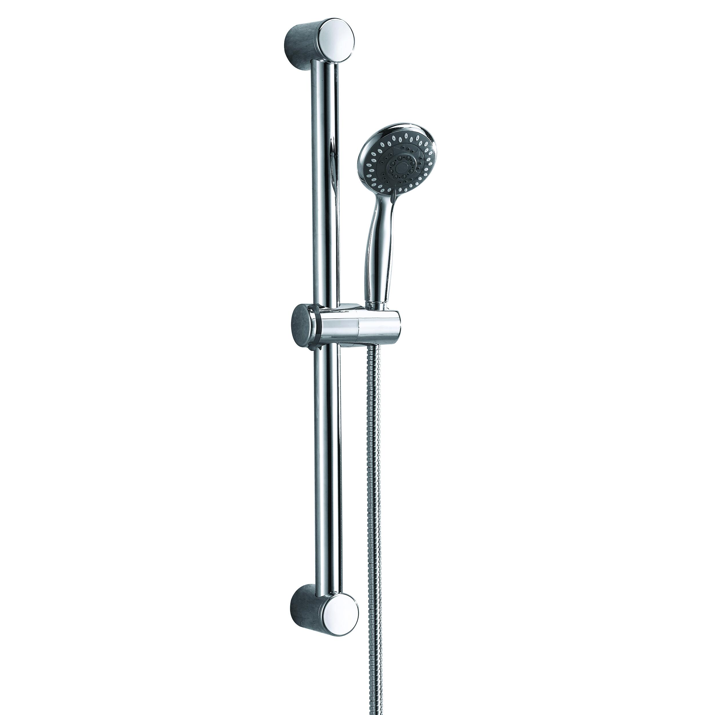 Scudo Round Slide Rail Kit with Multi-Function Handset, Chrome Steel