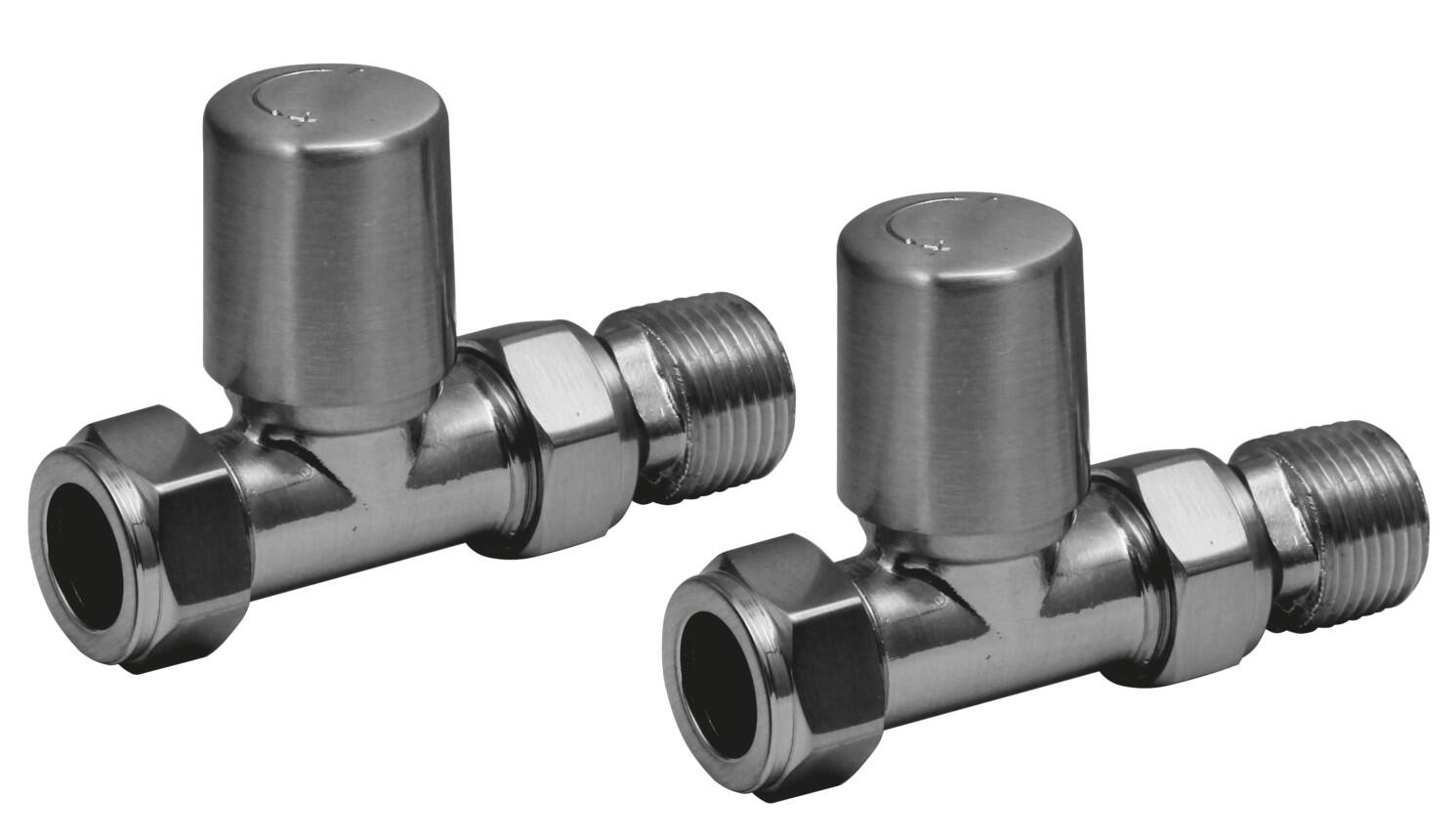Scudo Gunmetal Straight Radiator Valve pair, 15mm, brass construction