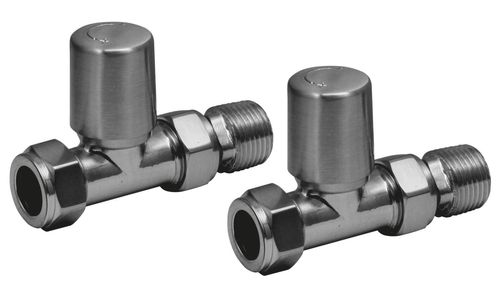 Scudo Gunmetal Straight Radiator Valve pair, 15mm, brass construction