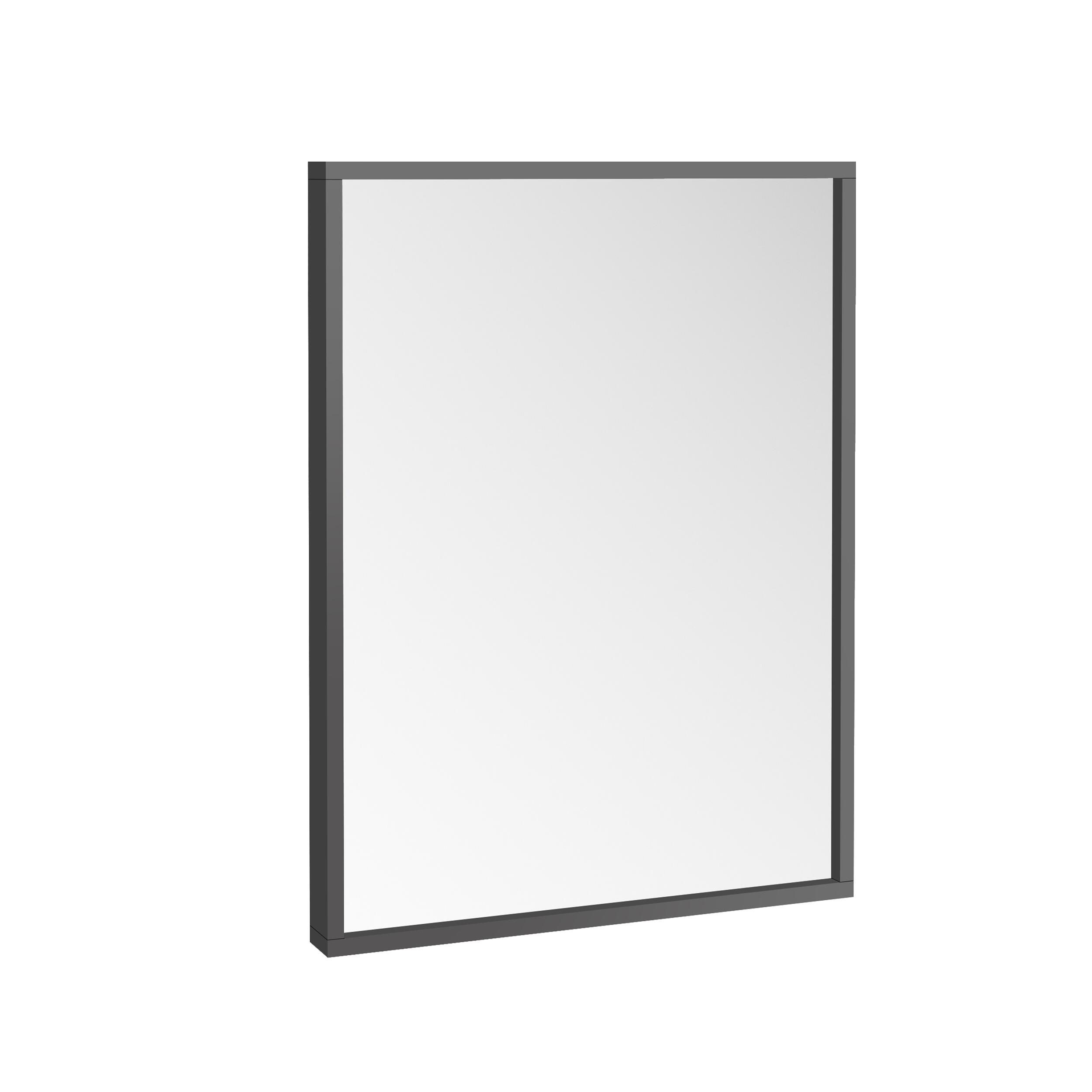 Scudo Ambience rectangular bathroom mirror, 800x600mm, matt grey finish, with integrated lights