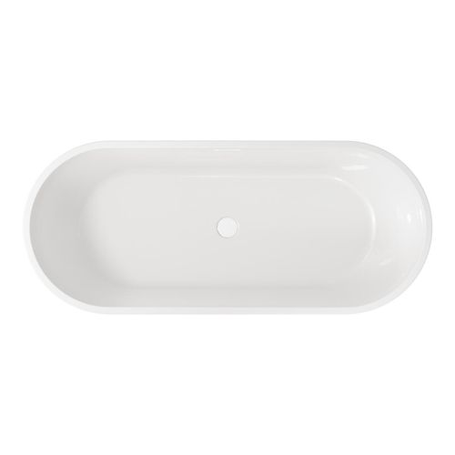 Scudo Form white acrylic freestanding bath, pill shape, 1650mm x 700mm