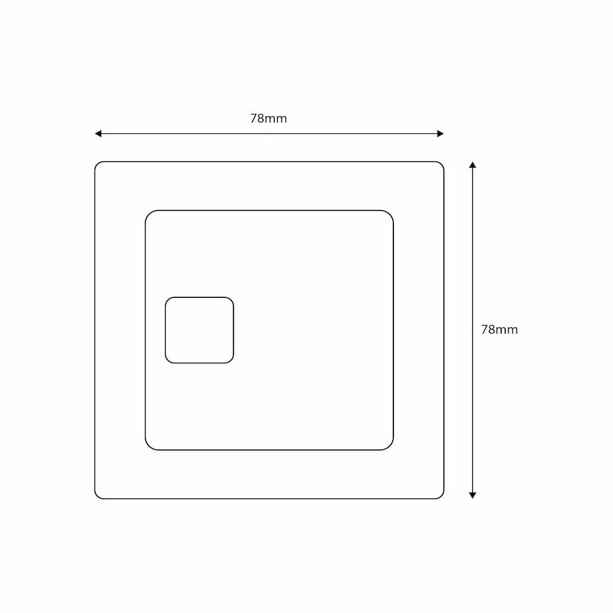 Scudo square flush button in black ABS finish