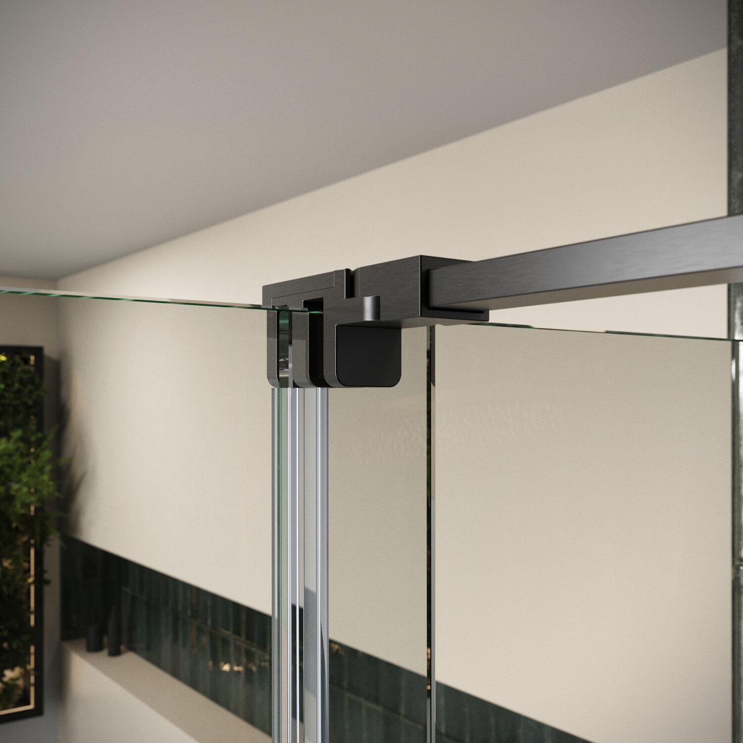 Scudo Momentum shower door profile and accessories pack, Gun Metal finish