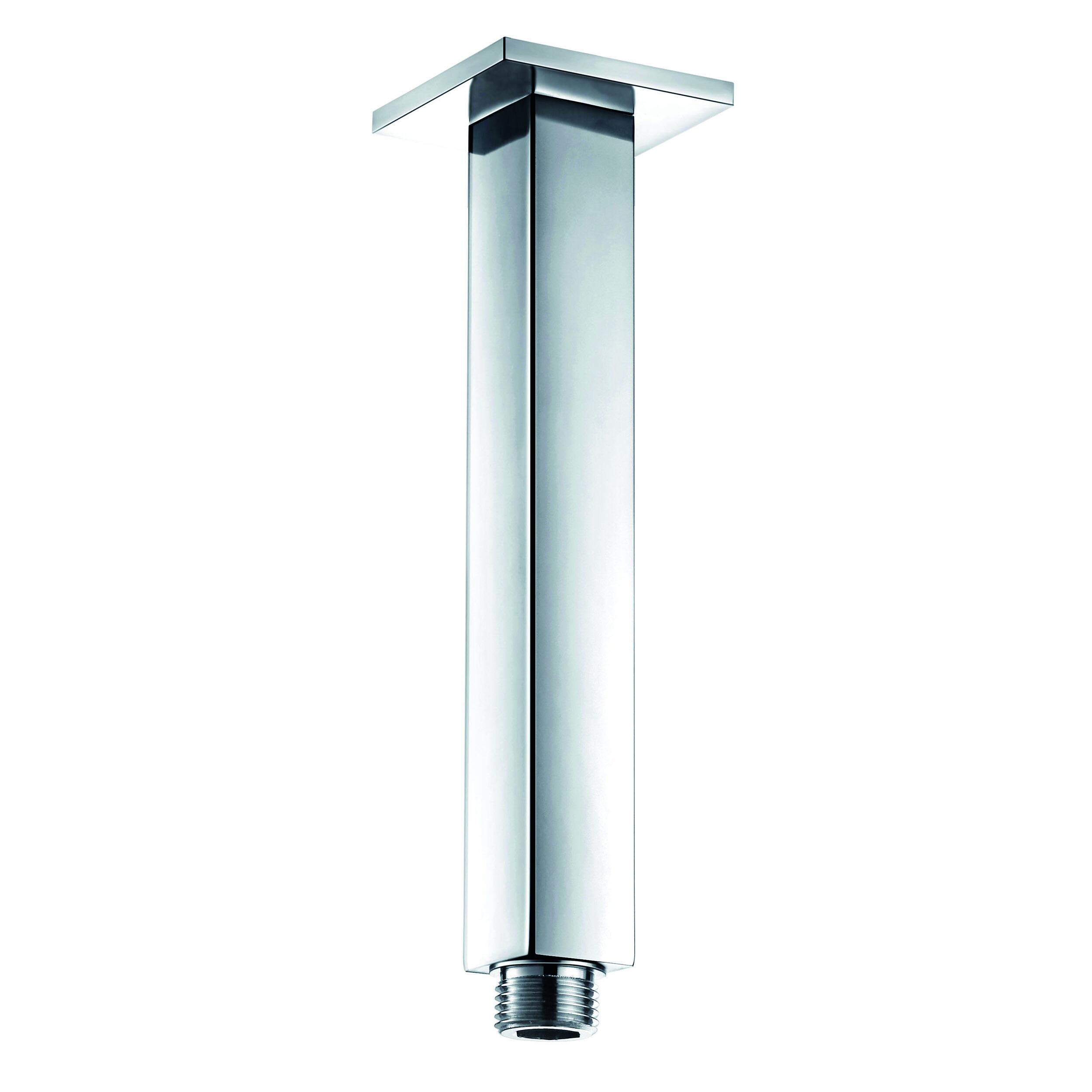Scudo Square Ceiling Mounted Shower Arm in chrome steel