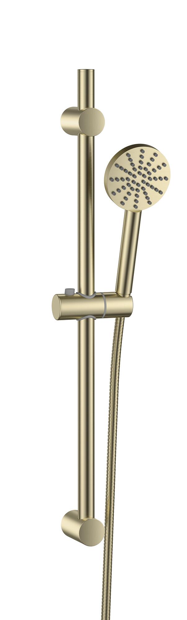 Scudo Exposed Riser Rail in Brushed Brass, wall mounted, stainless steel
