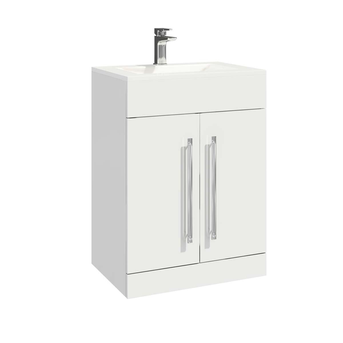 Scudo Lili 590mm floorstanding vanity unit in White High Gloss