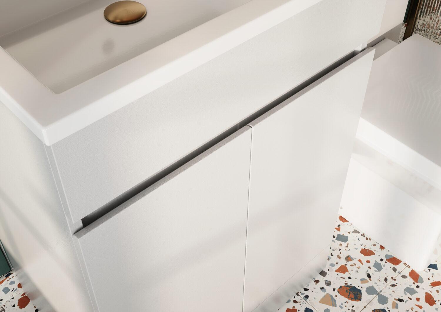 Scudo Waterguard Gloss White PVC floorstanding vanity unit 665mm
