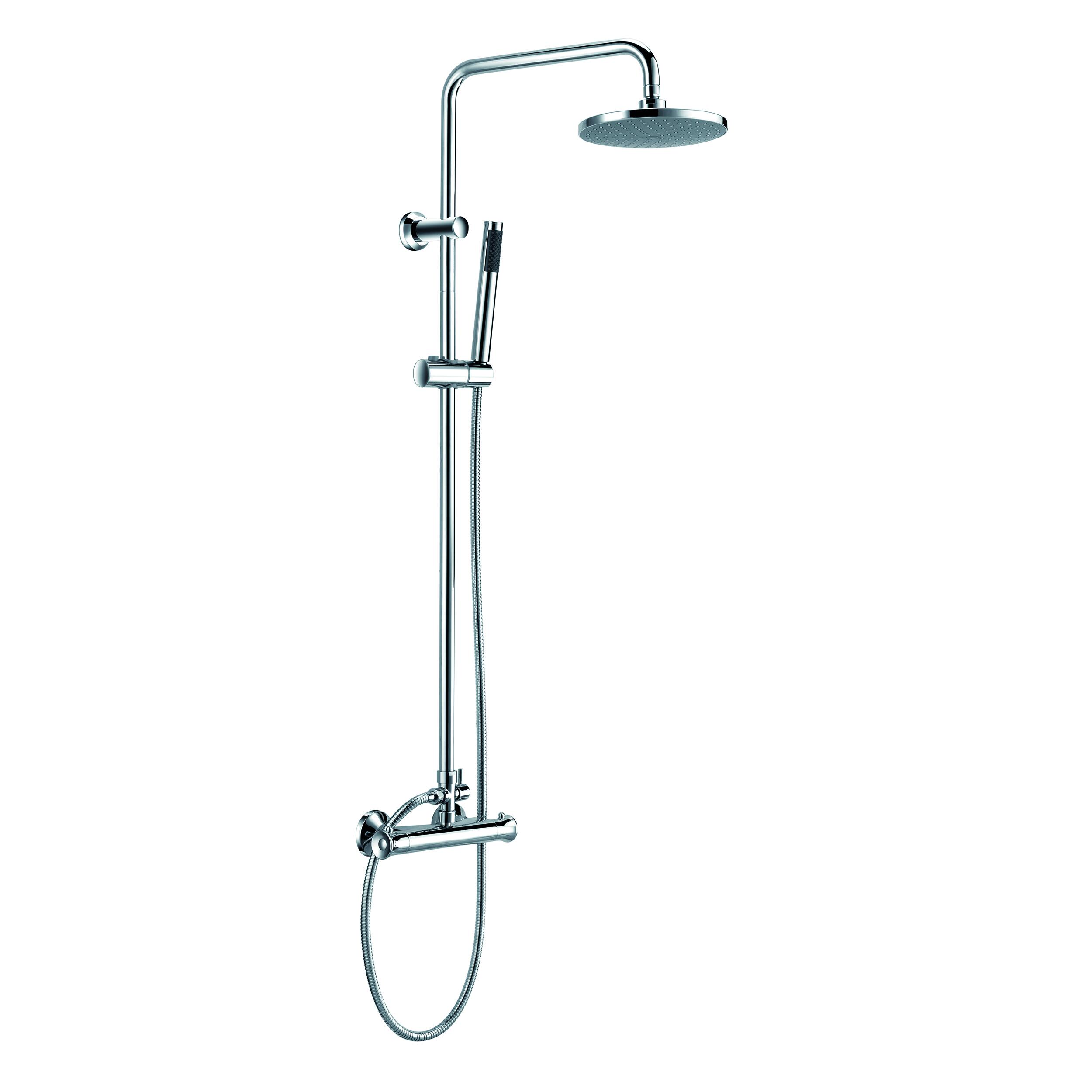 Scudo Round Thermostatic Bar Valve with Riser Rail in Chrome