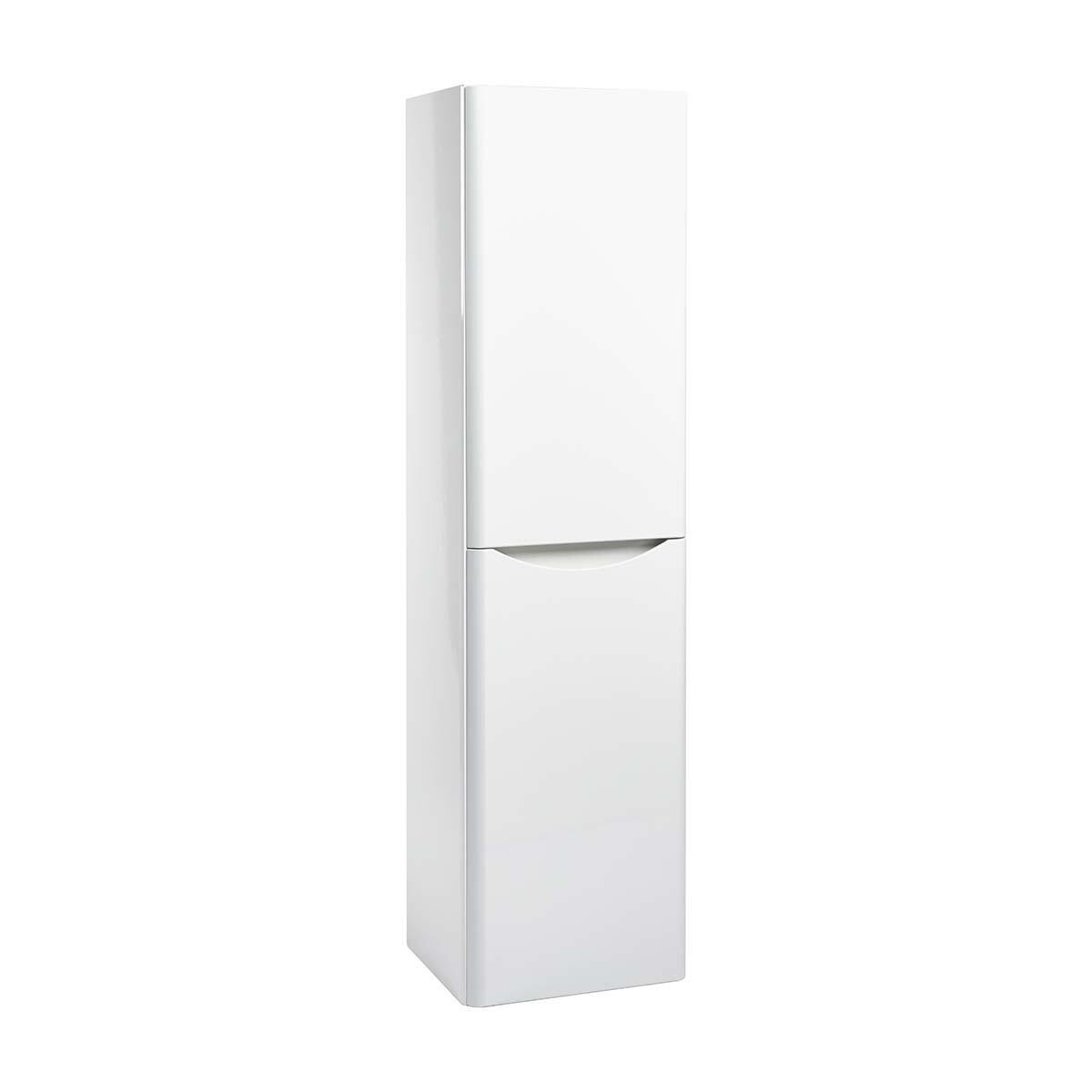 Scudo Bella wall mounted tall unit, 400x1500mm, Gloss White finish, MFC & Painted MDF.