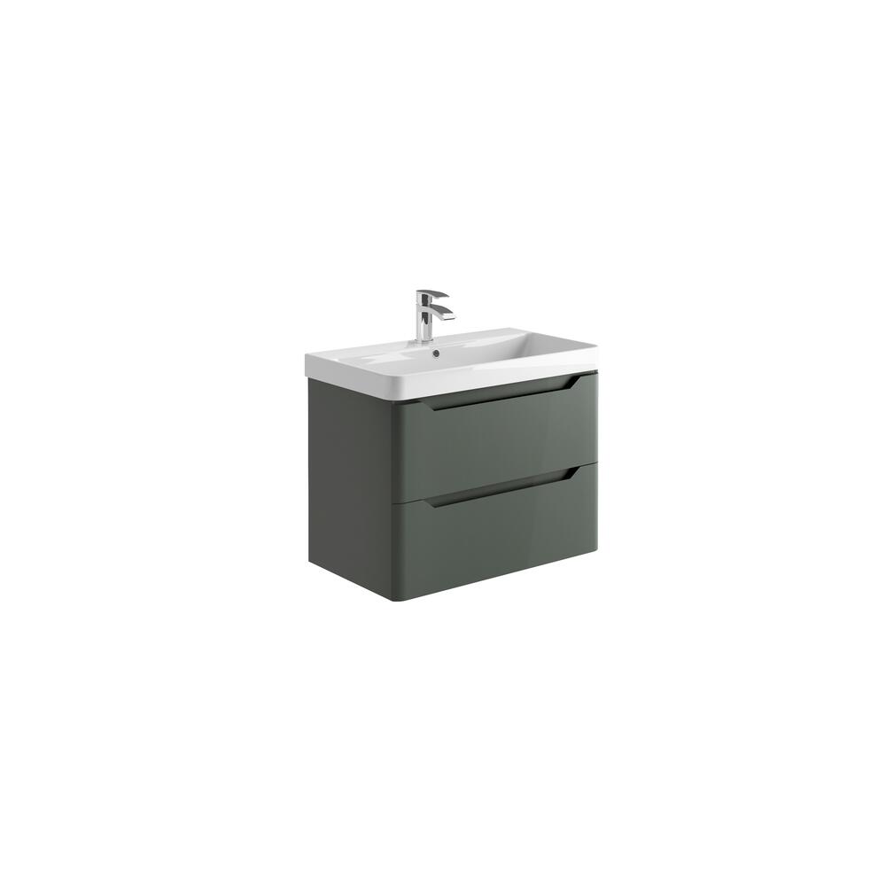 Scudo Ella anthracite wall hung vanity unit, contemporary melamine finish, 765mm wide
