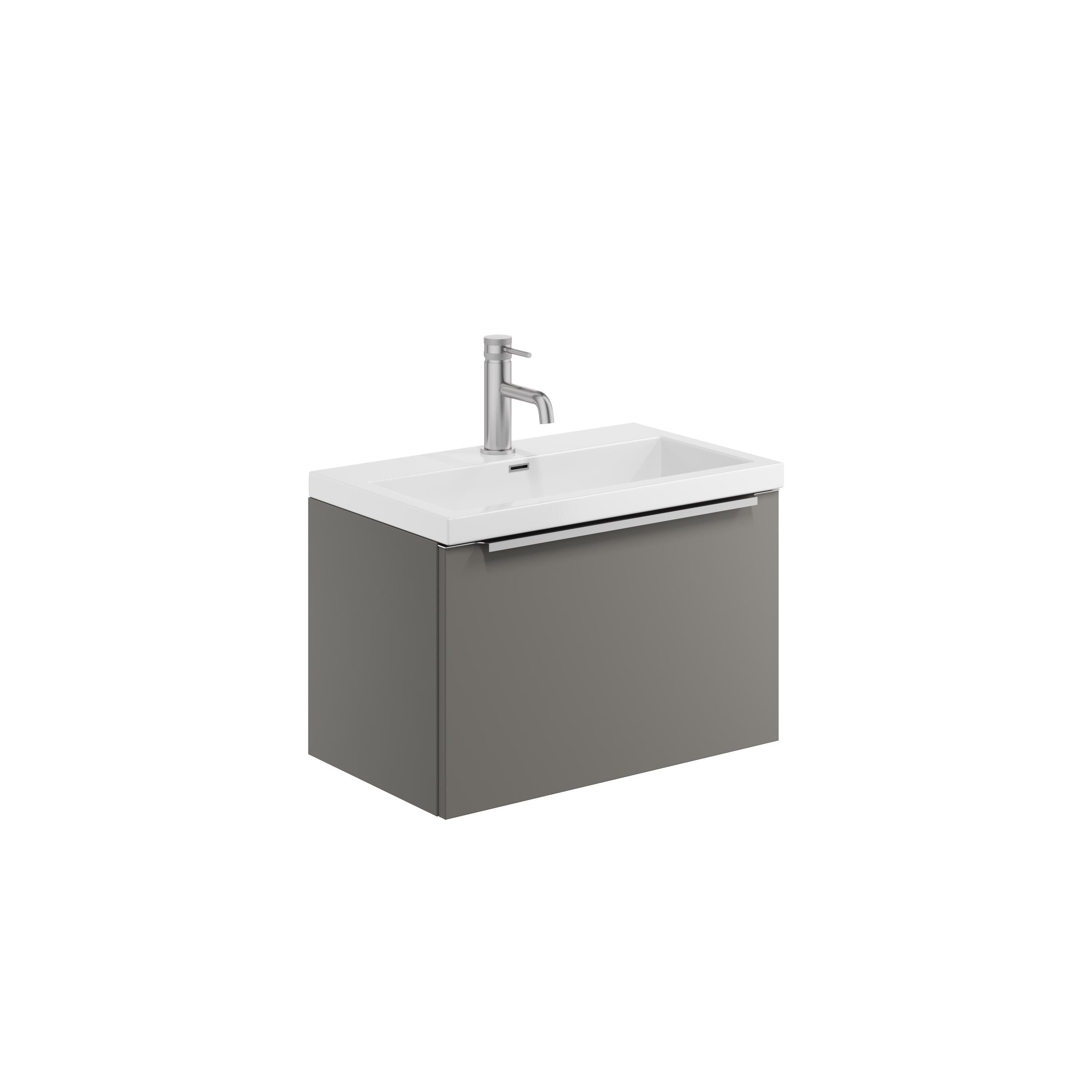 Scudo Muro PLUS wall hung vanity unit in dust grey finish, contemporary style, 455mm wide