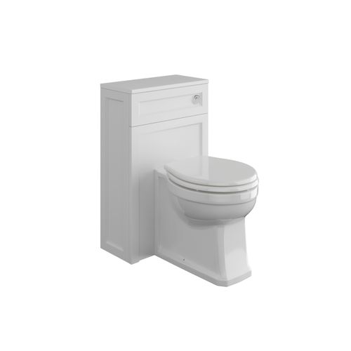 Scudo Harrogate Arctic White traditional WC unit, 500mm wide, MDF.