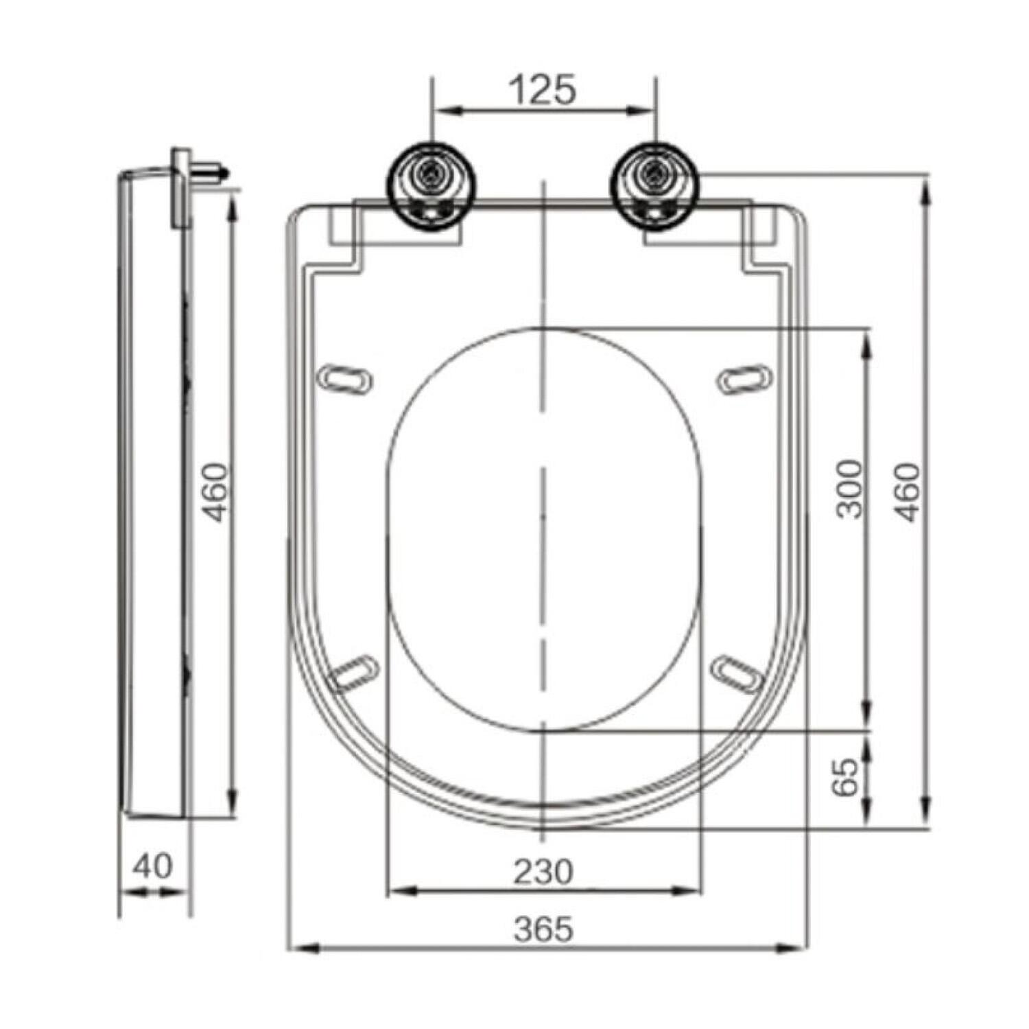 Scudo Middleton white D-shaped toilet seat with soft close hinges