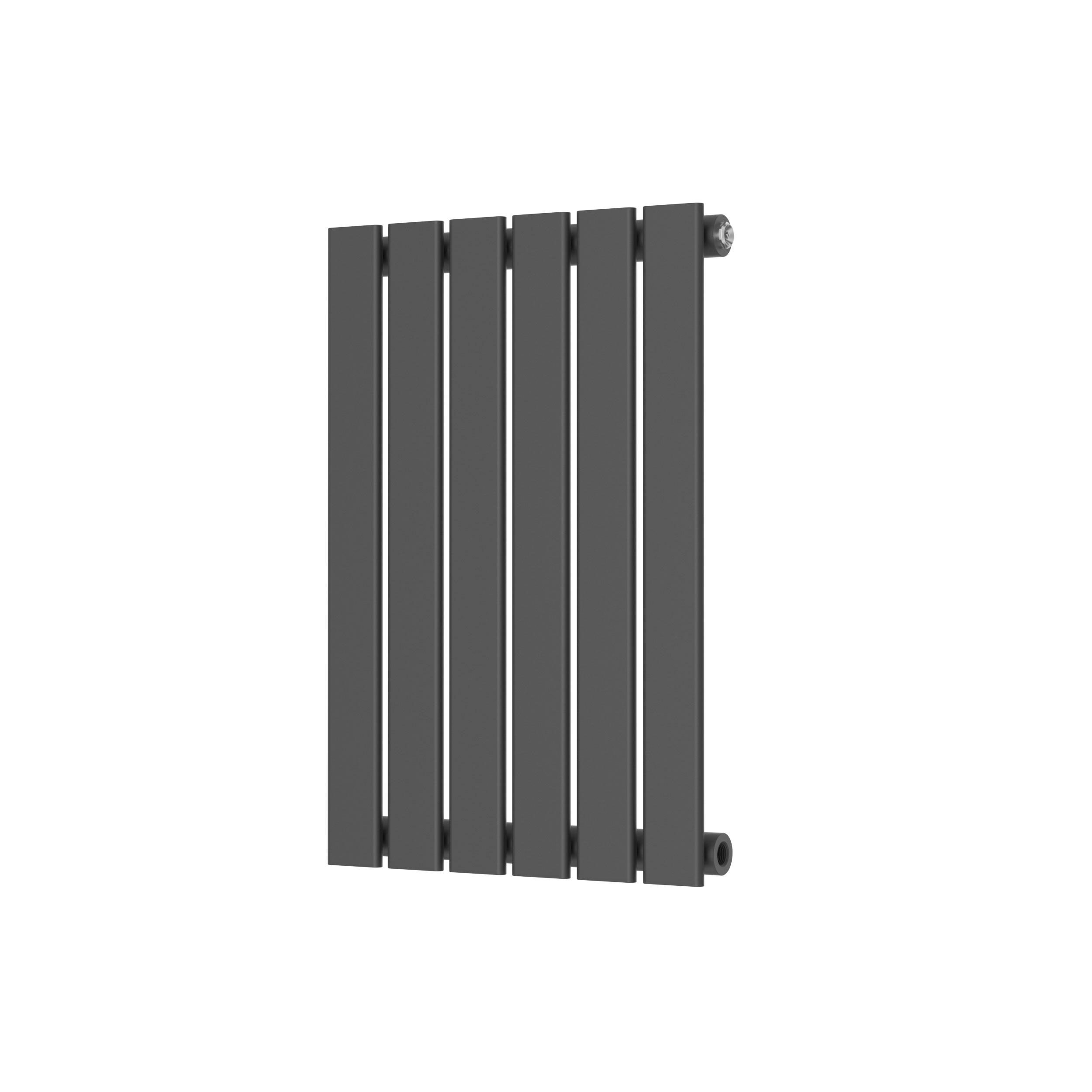 Scudo Bravo anthracite designer radiator, single panel, 600mm x 410mm dimensions