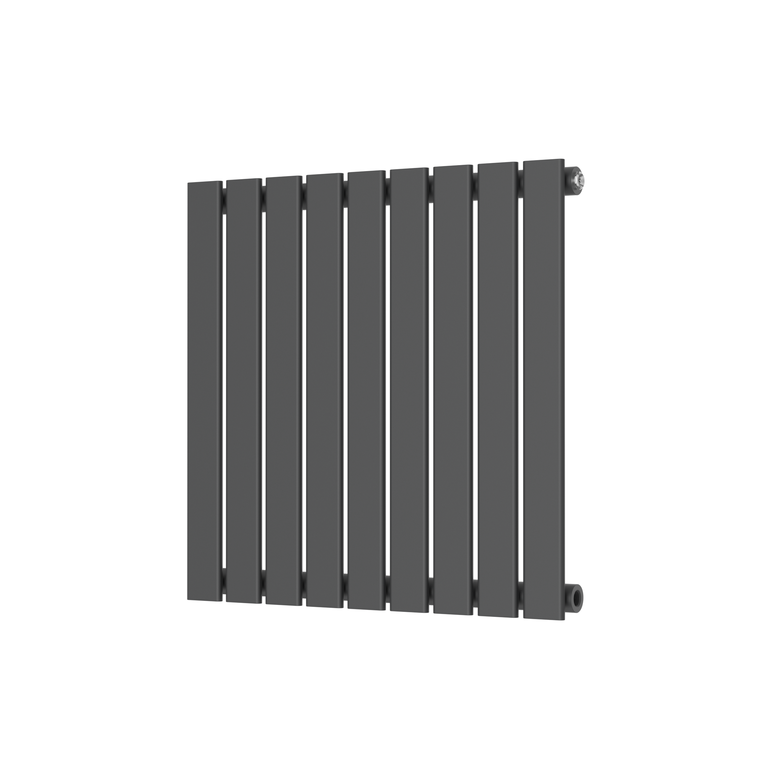 Scudo Bravo designer radiator in anthracite finish, single panel, 600mm x 614mm